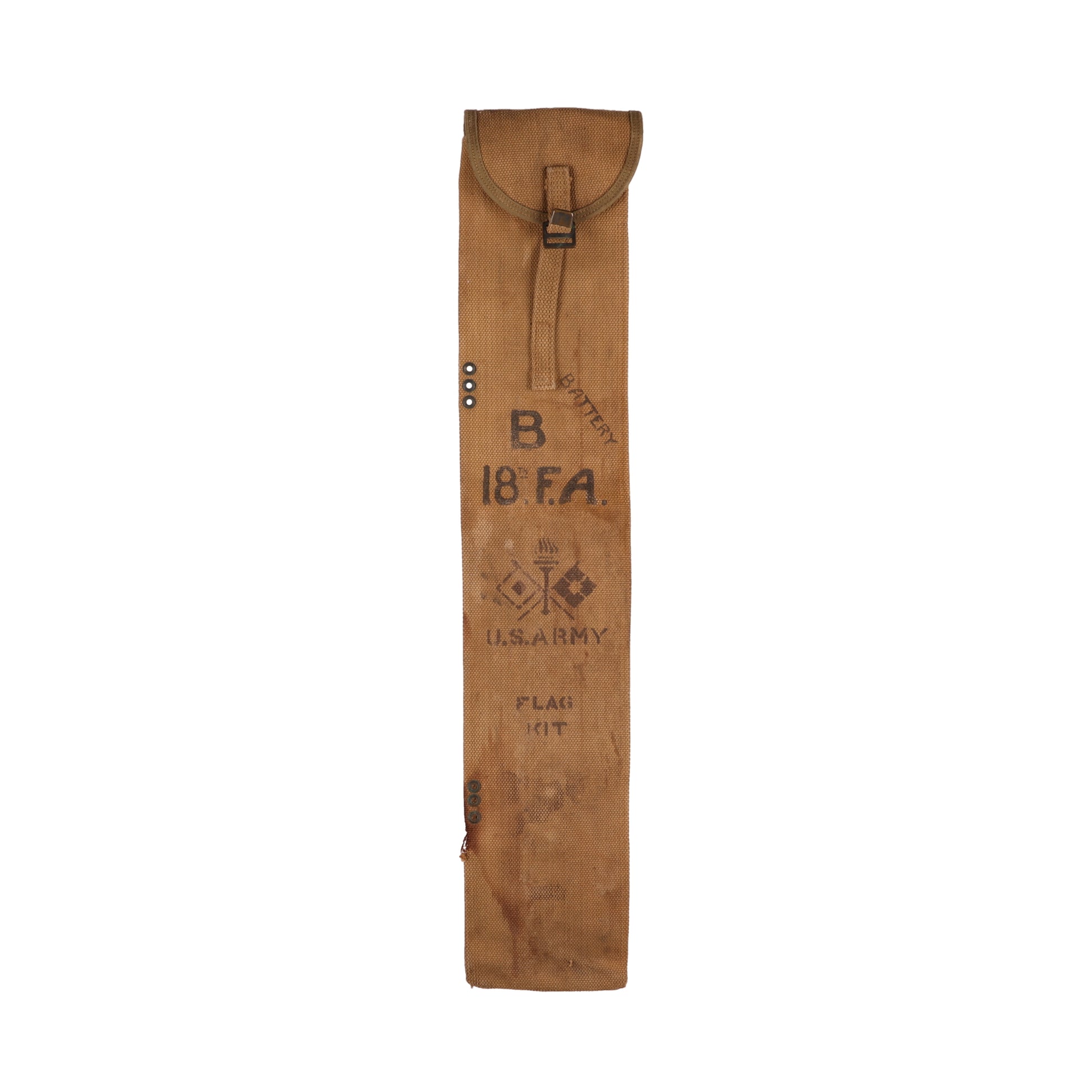 WWI-WWII U.S. Army Signal Corps Flag Kit Carrier by Mills Identified to "Battery B, 18th Field Artillery Brigade" (1916)