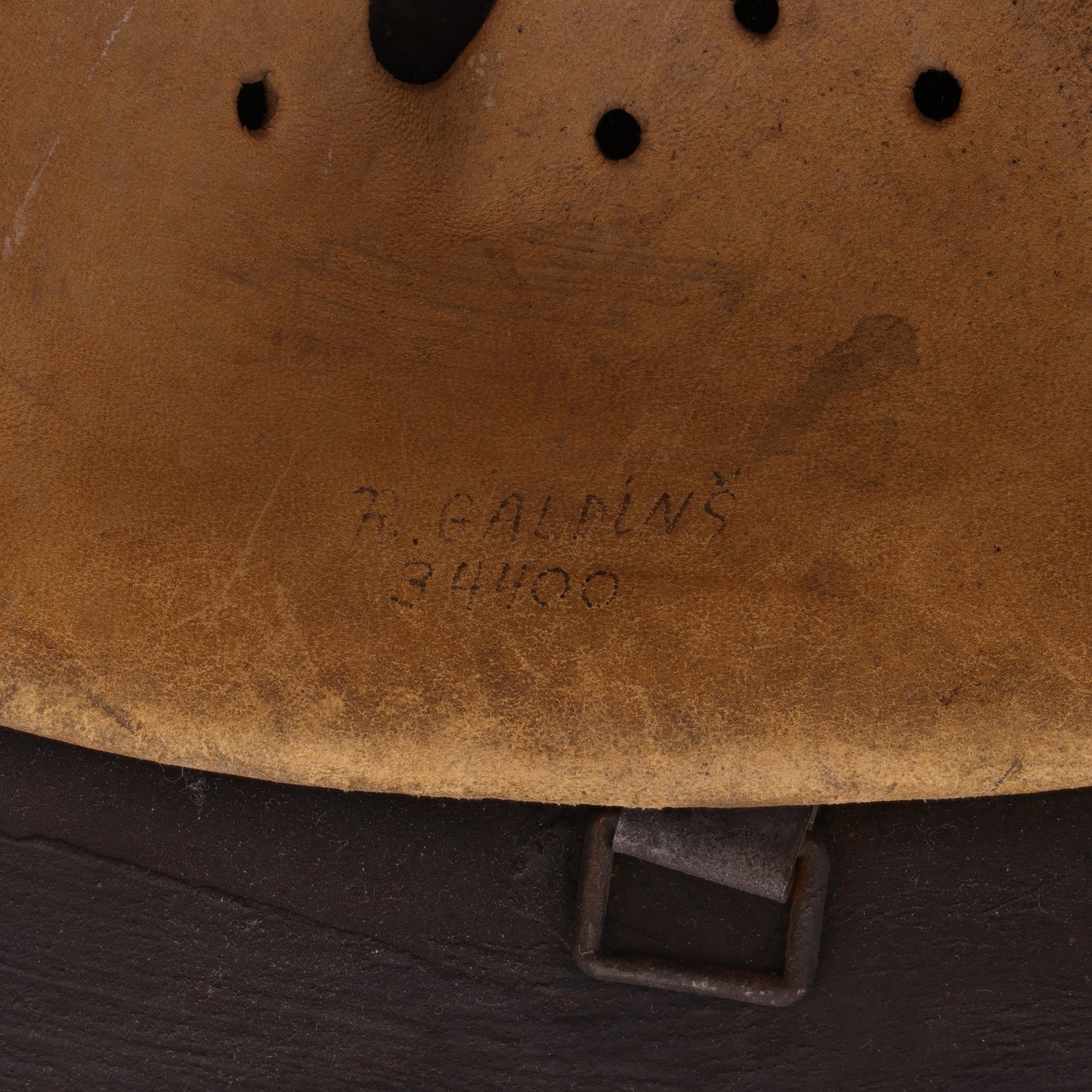 WWII German M42 No Decal Waffen-SS Helmet Identified to Uscha. Raimonds Galdins & Oscha. W. Döhler (Size 66)