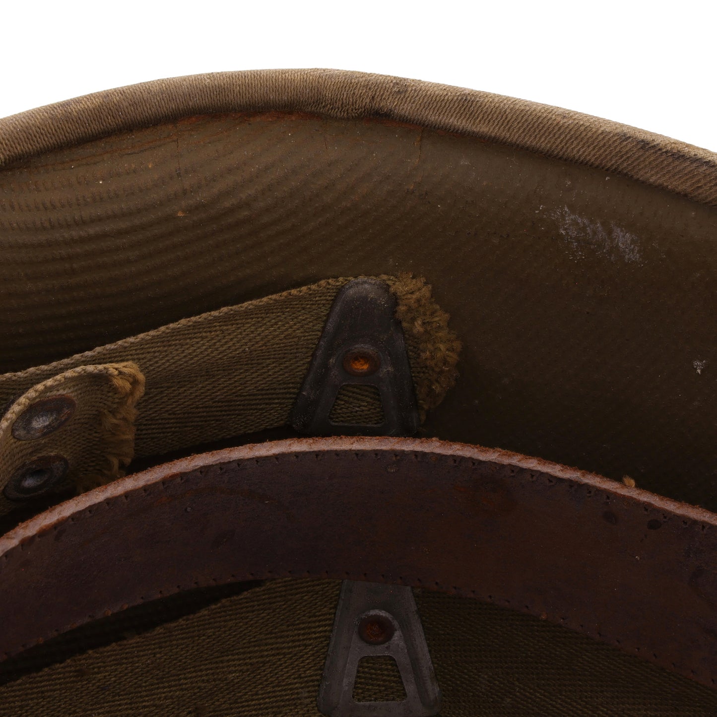 WWII USMC Hawley M-1 Helmet Liner with Improvised Headband Used by 2 Servicemen (1942)