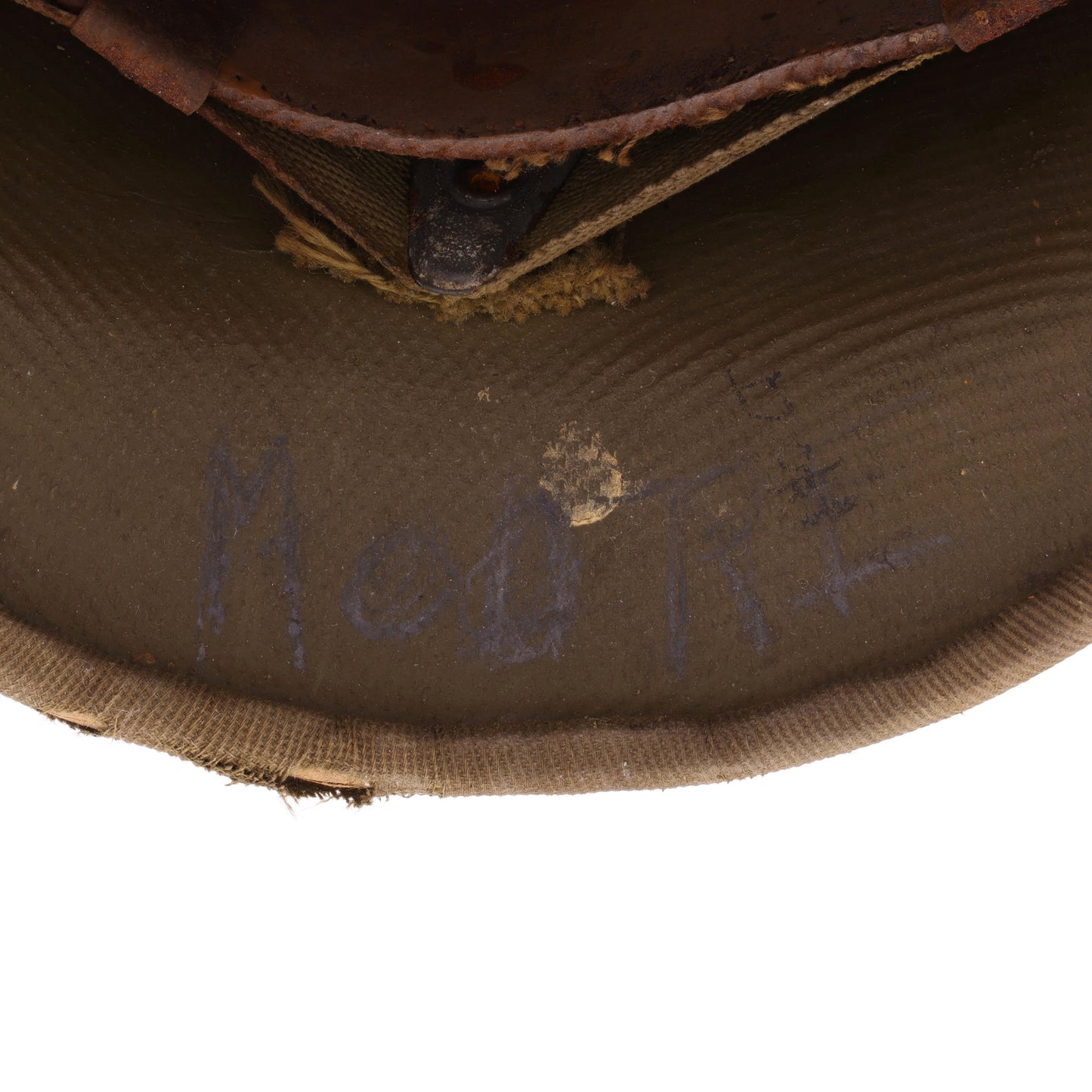WWII USMC Hawley M-1 Helmet Liner with Improvised Headband Used by 2 Servicemen (1942)