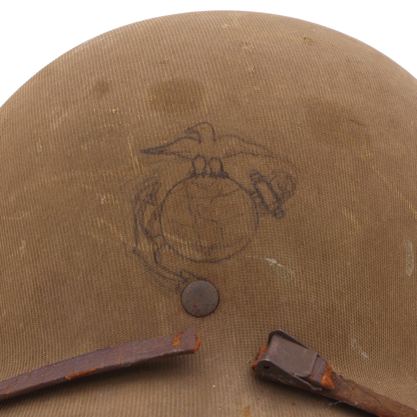 WWII USMC Hawley M-1 Helmet Liner with Improvised Headband Used by 2 Servicemen (1942)