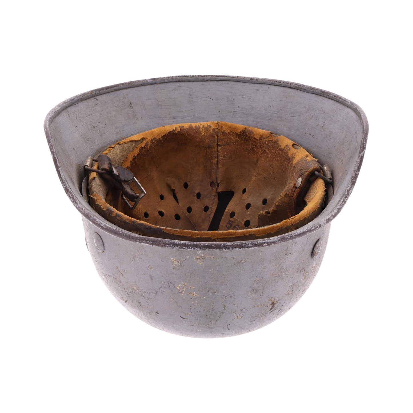 WWII German M40 Single "Decal" Kriegsmarine Helmet with Camouflage Paint Named to "Voorhees" (EF64)