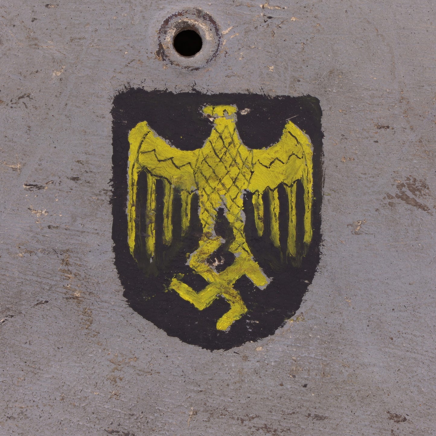 WWII German M40 Single "Decal" Kriegsmarine Helmet with Camouflage Paint Named to "Voorhees" (EF64)