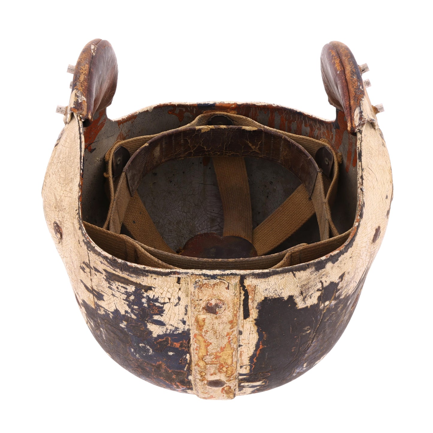 WWII U.S. Army Riddell Paratrooper Training Helmet Marked with Laundry Number (1941-42)