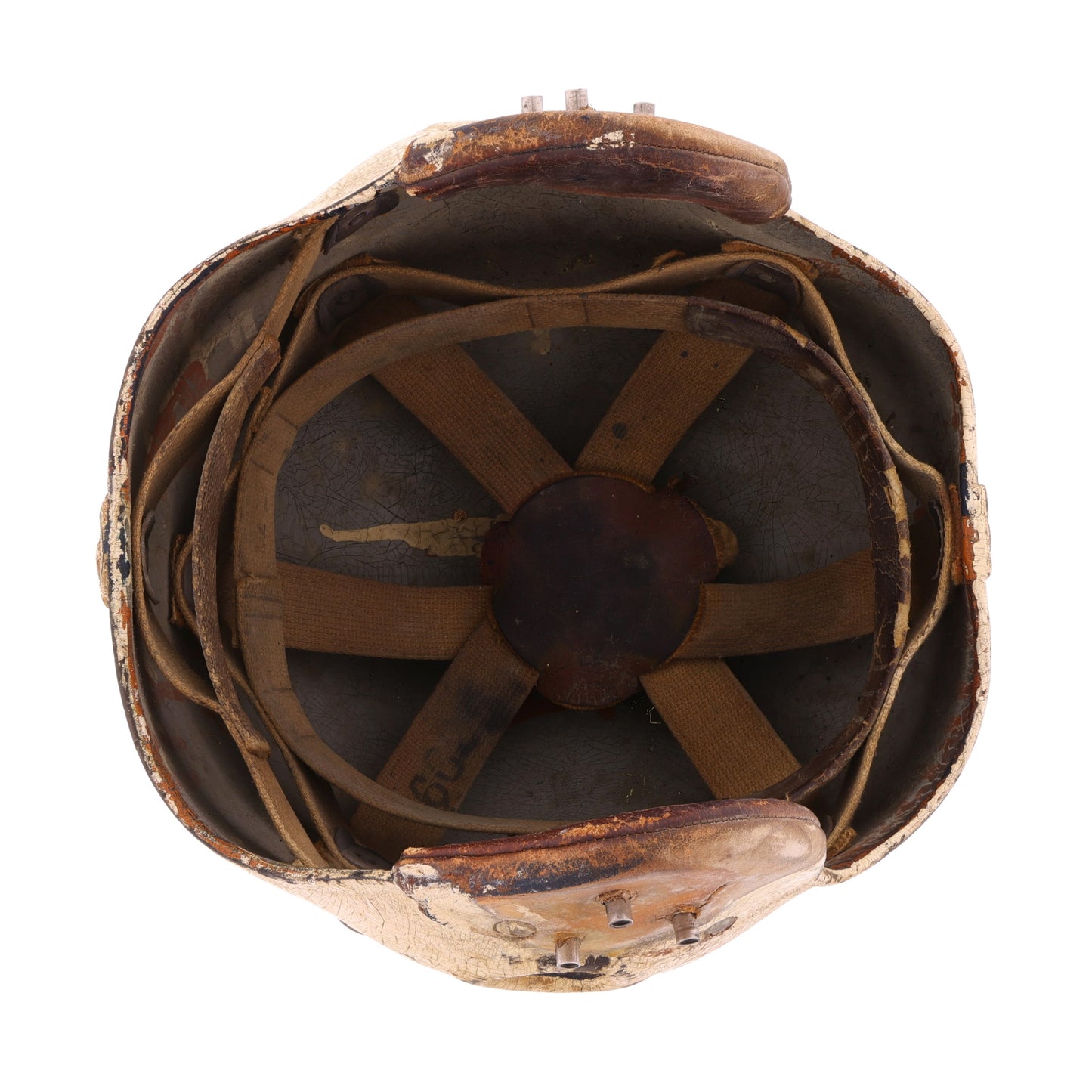 WWII U.S. Army Riddell Paratrooper Training Helmet Marked with Laundry Number (1941-42)