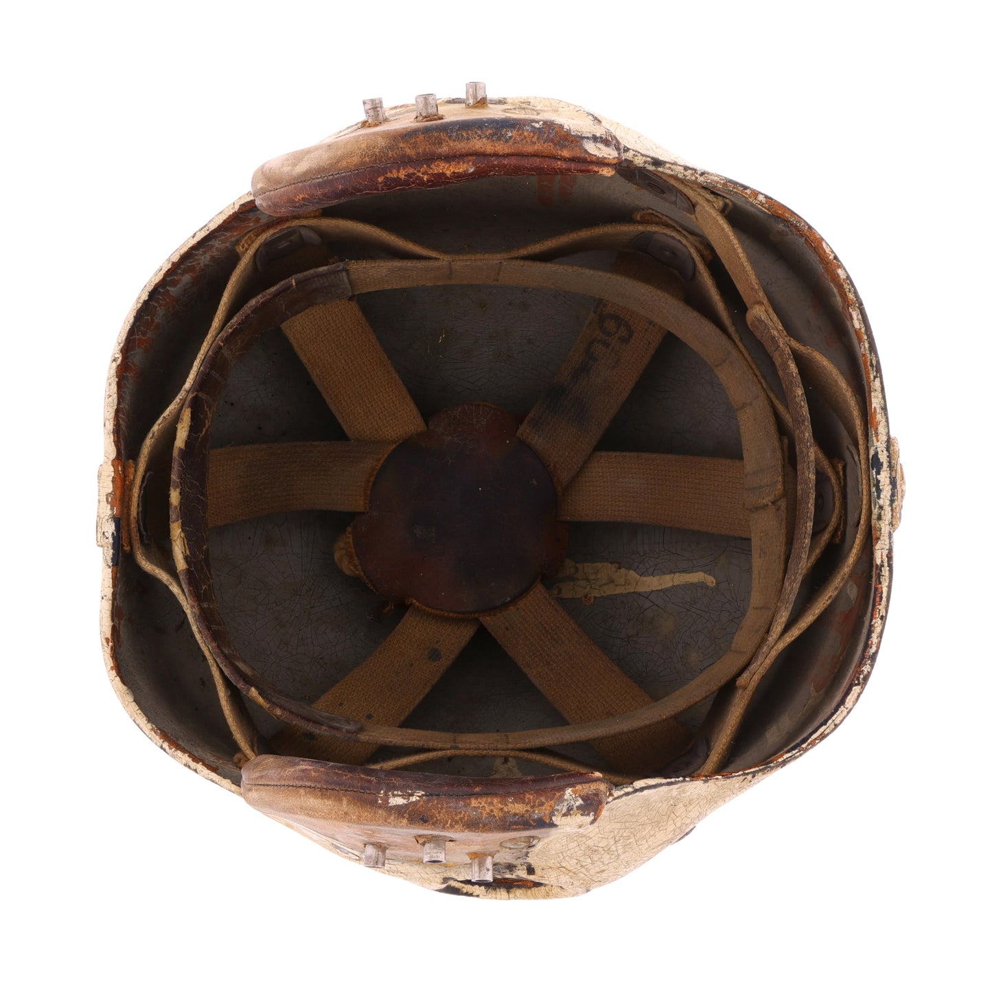 WWII U.S. Army Riddell Paratrooper Training Helmet Marked with Laundry Number (1941-42)