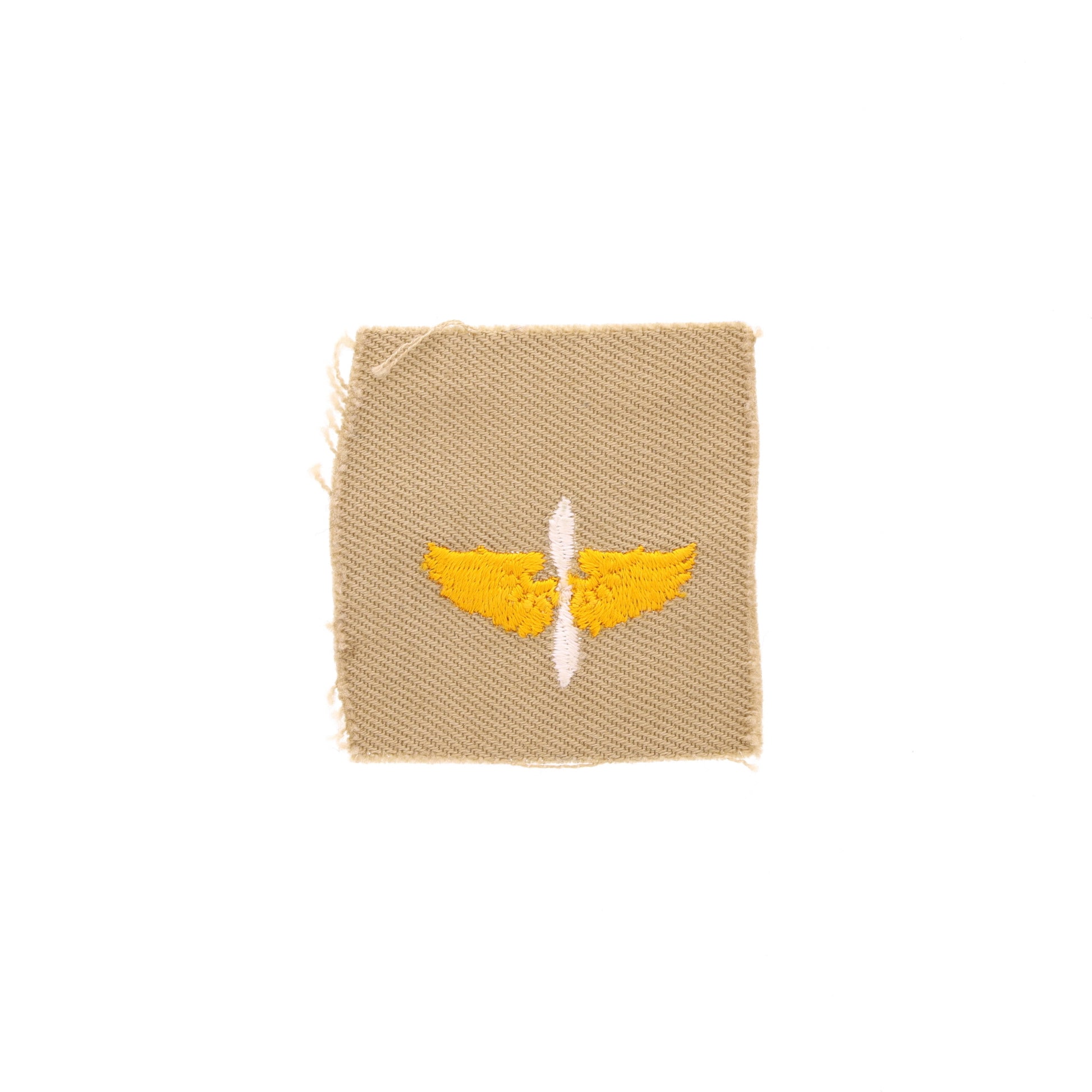 WWII U.S. Army Air Corps Aviation Cadet's Winged Propeller Collar Insignia (Khaki Backing)