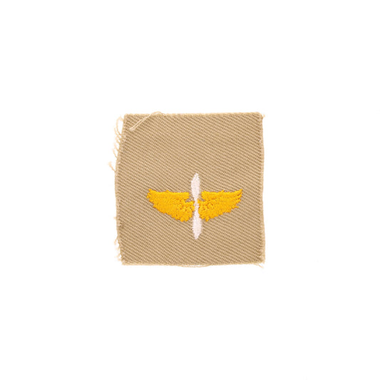 WWII U.S. Army Air Corps Aviation Cadet's Winged Propeller Collar Insignia (Khaki Backing)