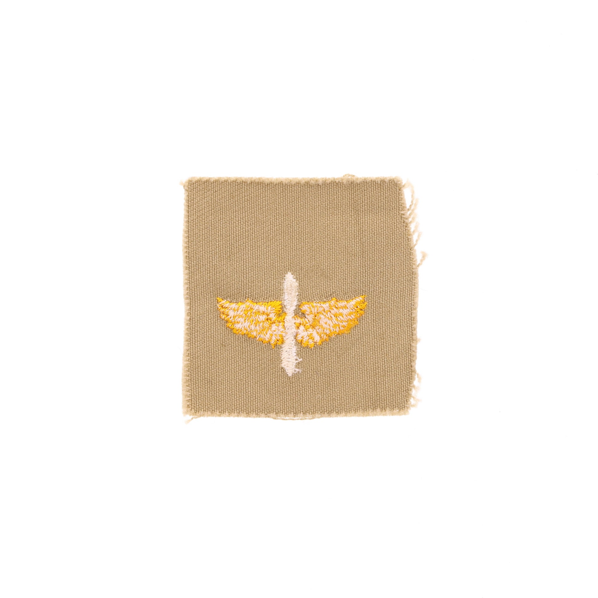 WWII U.S. Army Air Corps Aviation Cadet's Winged Propeller Collar Insignia (Khaki Backing)