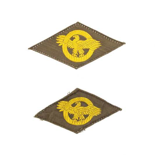 Lot of 2 WWII U.S. Army Honorable Service Ruptured Duck Patches (Olive Drab Backings)