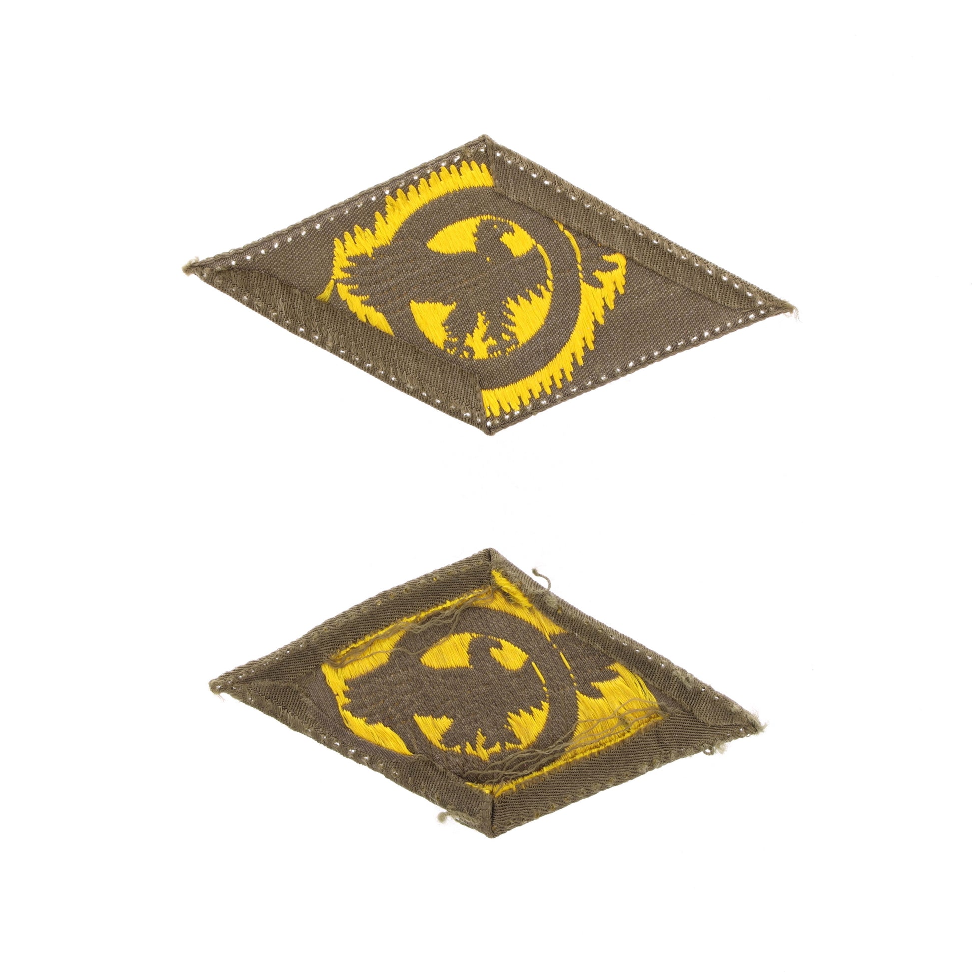 Lot of 2 WWII U.S. Army Honorable Service Ruptured Duck Patches (Olive Drab Backings)