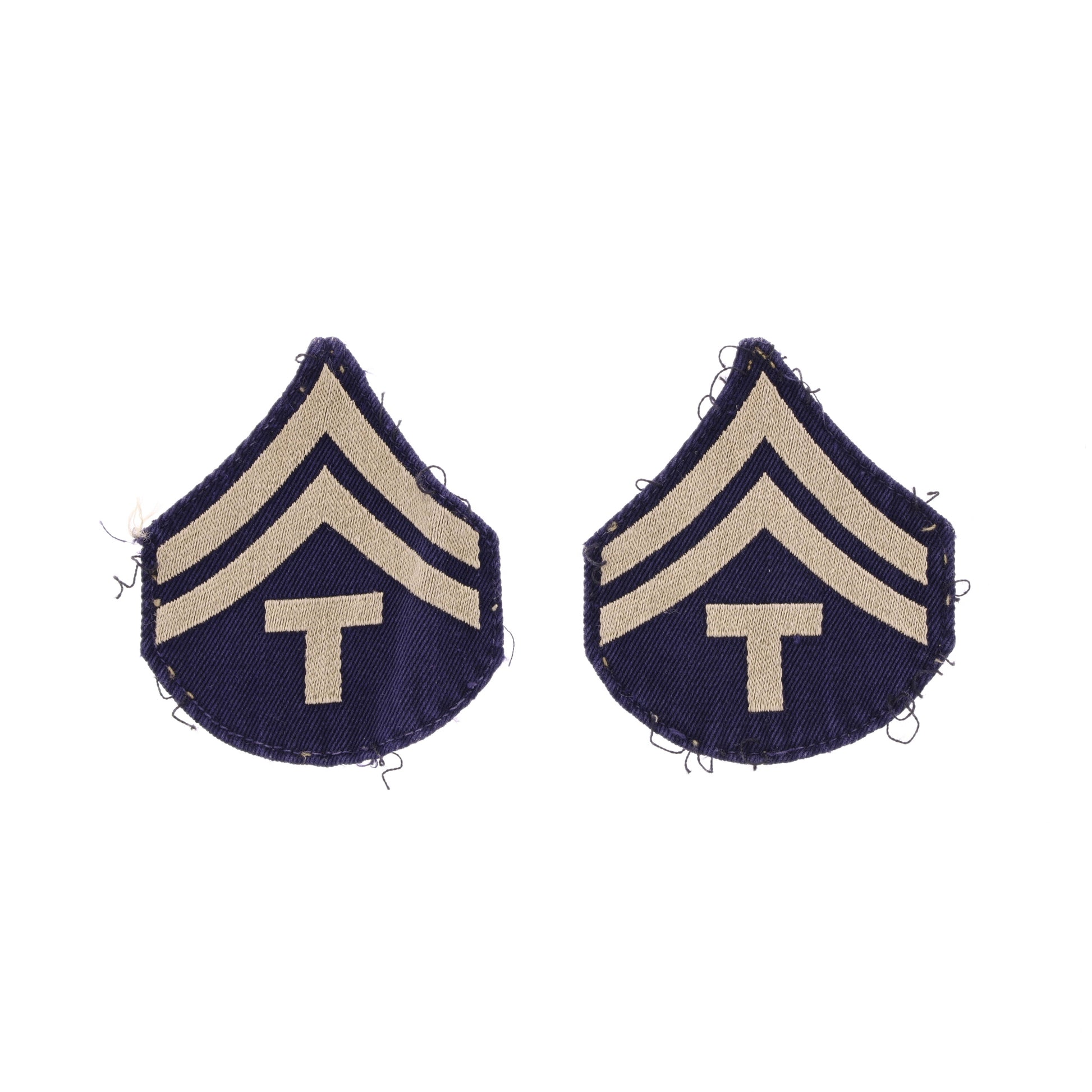 Lot of 2 WWII U.S. Army T/5 Rank Insignia Patches