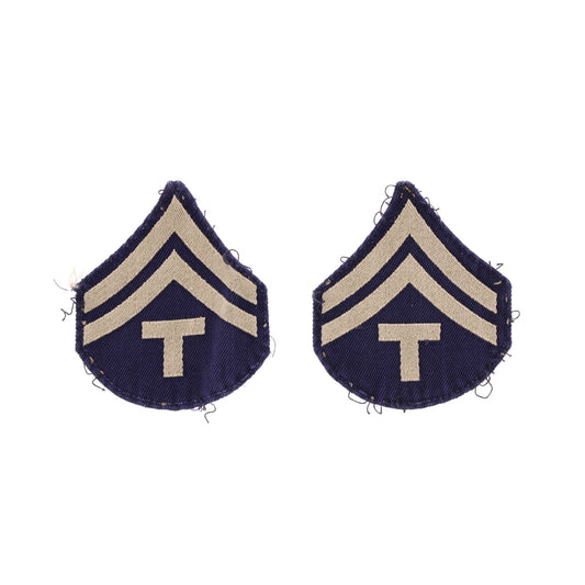 Lot of 2 WWII U.S. Army T/5 Rank Insignia Patches