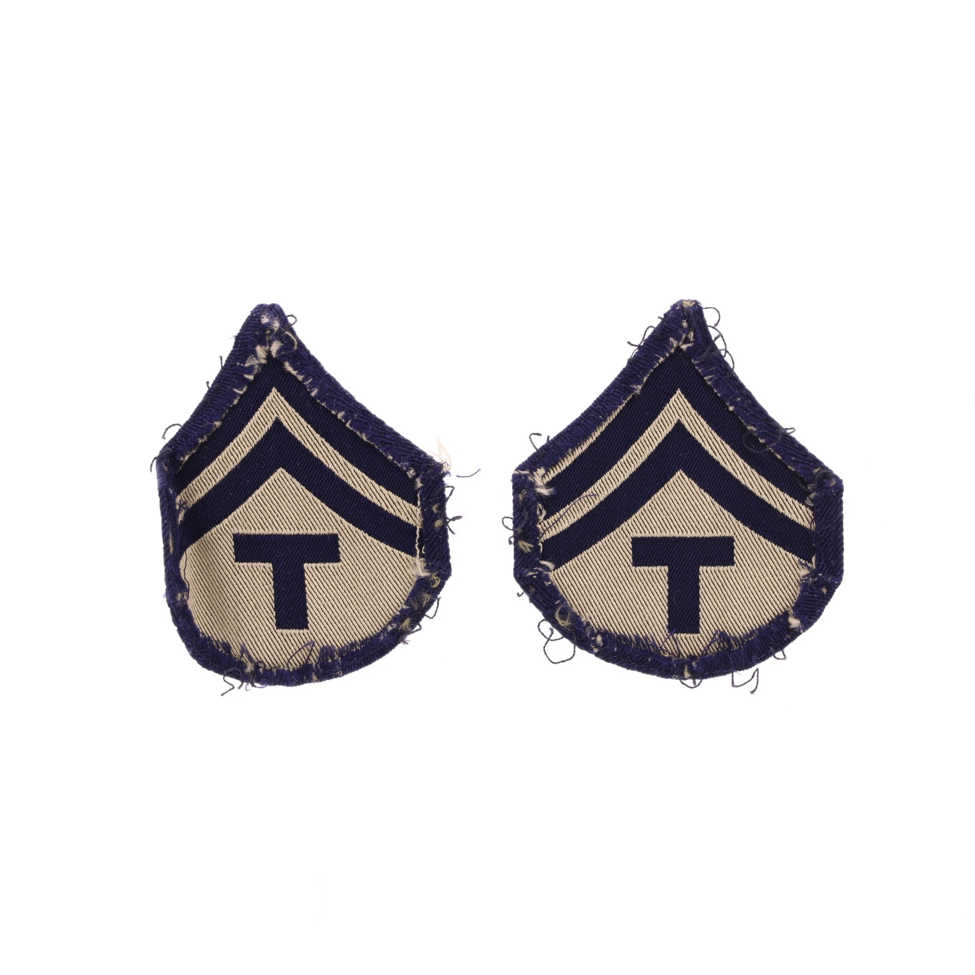 Lot of 2 WWII U.S. Army T/5 Rank Insignia Patches
