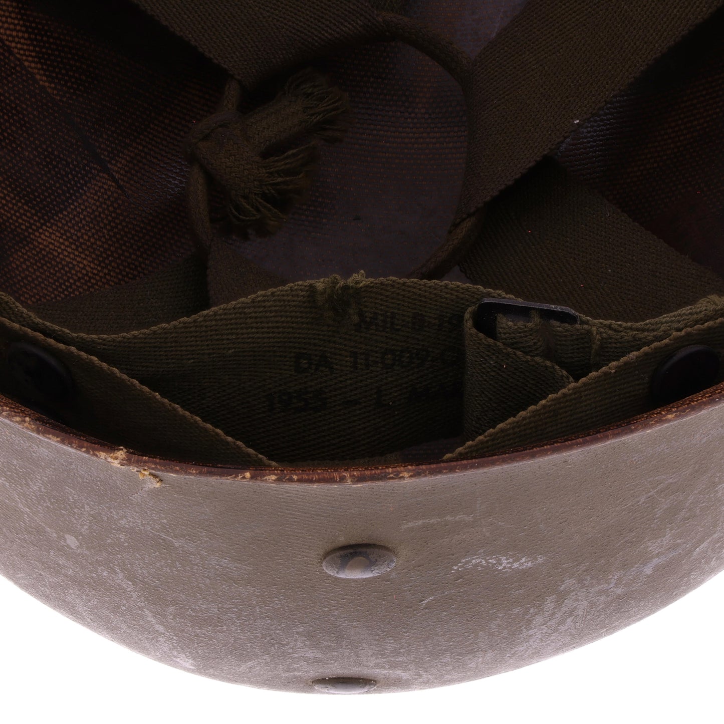 Korean War U.S. Westinghouse/Capac M-1 Helmet Liner with Headband & Neckband Identified to Sgt. R. E. Wales (1952-55)