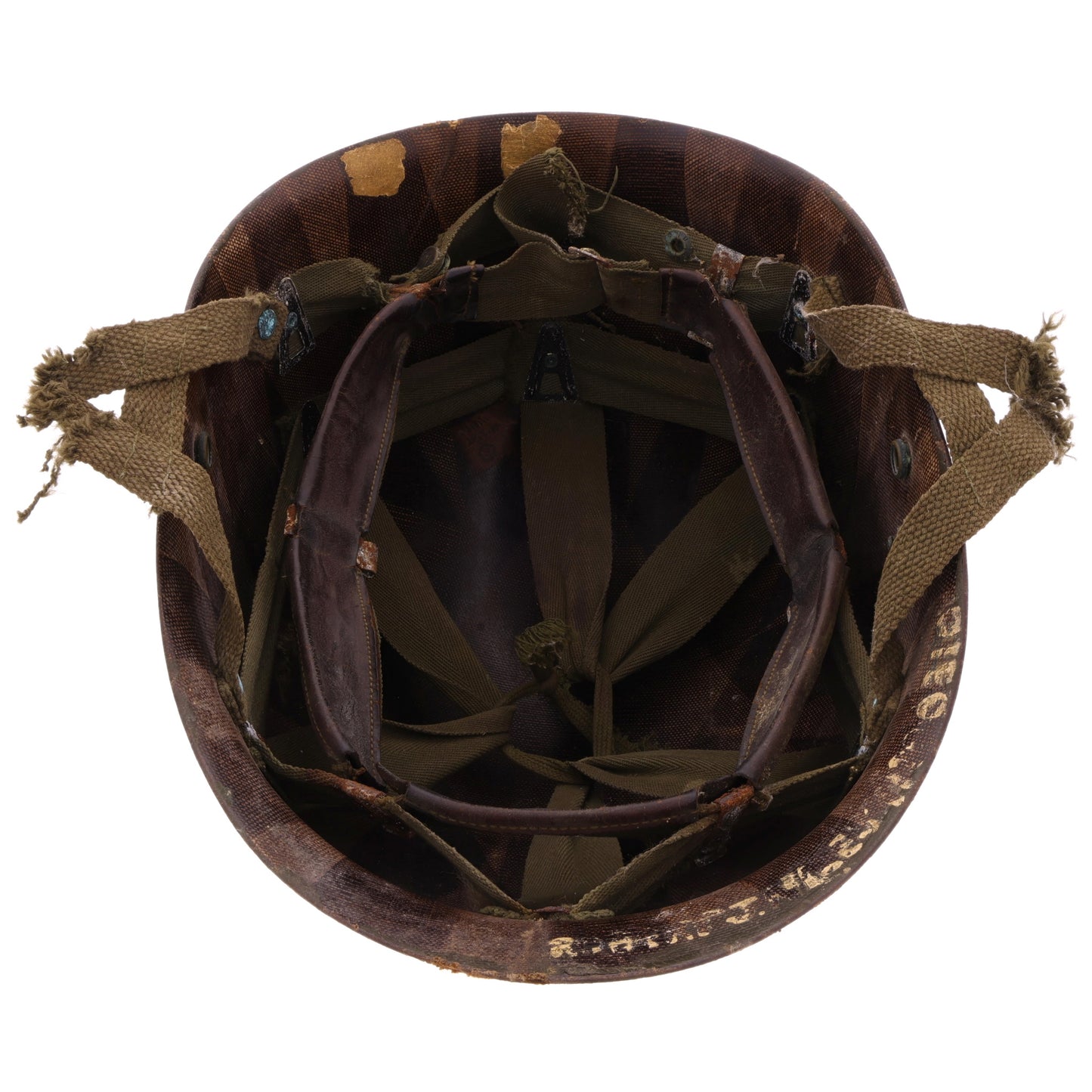 Korean War U.S. Westinghouse/Micarta M-1C Paratrooper Helmet Liner with Headband Identified to Robert J. Niles (1953)
