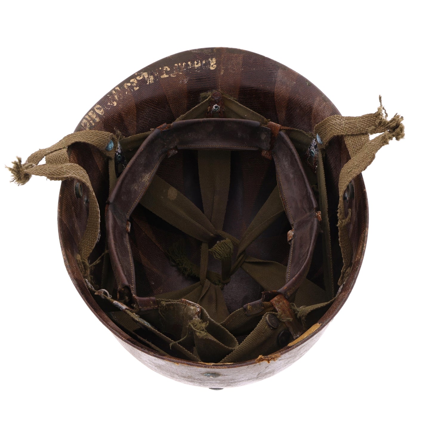 Korean War U.S. Westinghouse/Micarta M-1C Paratrooper Helmet Liner with Headband Identified to Robert J. Niles (1953)