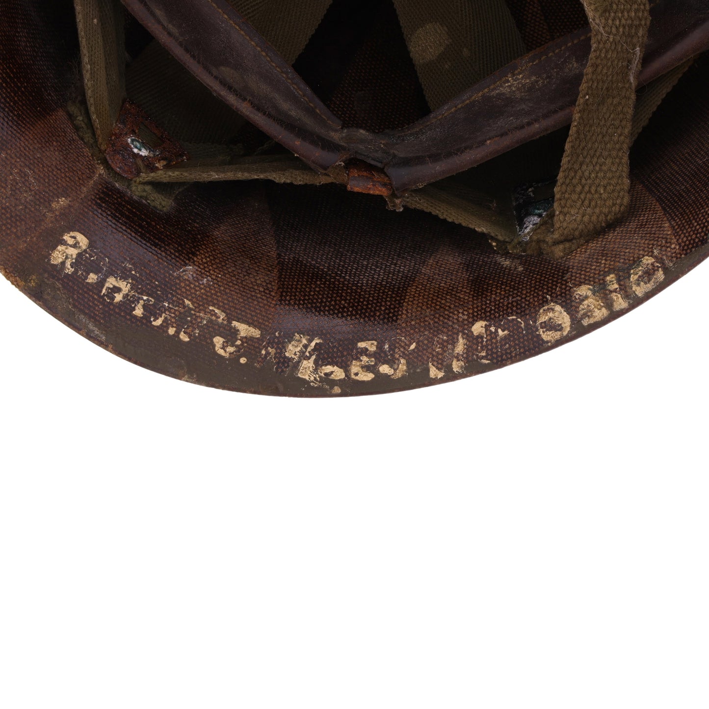 Korean War U.S. Westinghouse/Micarta M-1C Paratrooper Helmet Liner with Headband Identified to Robert J. Niles (1953)