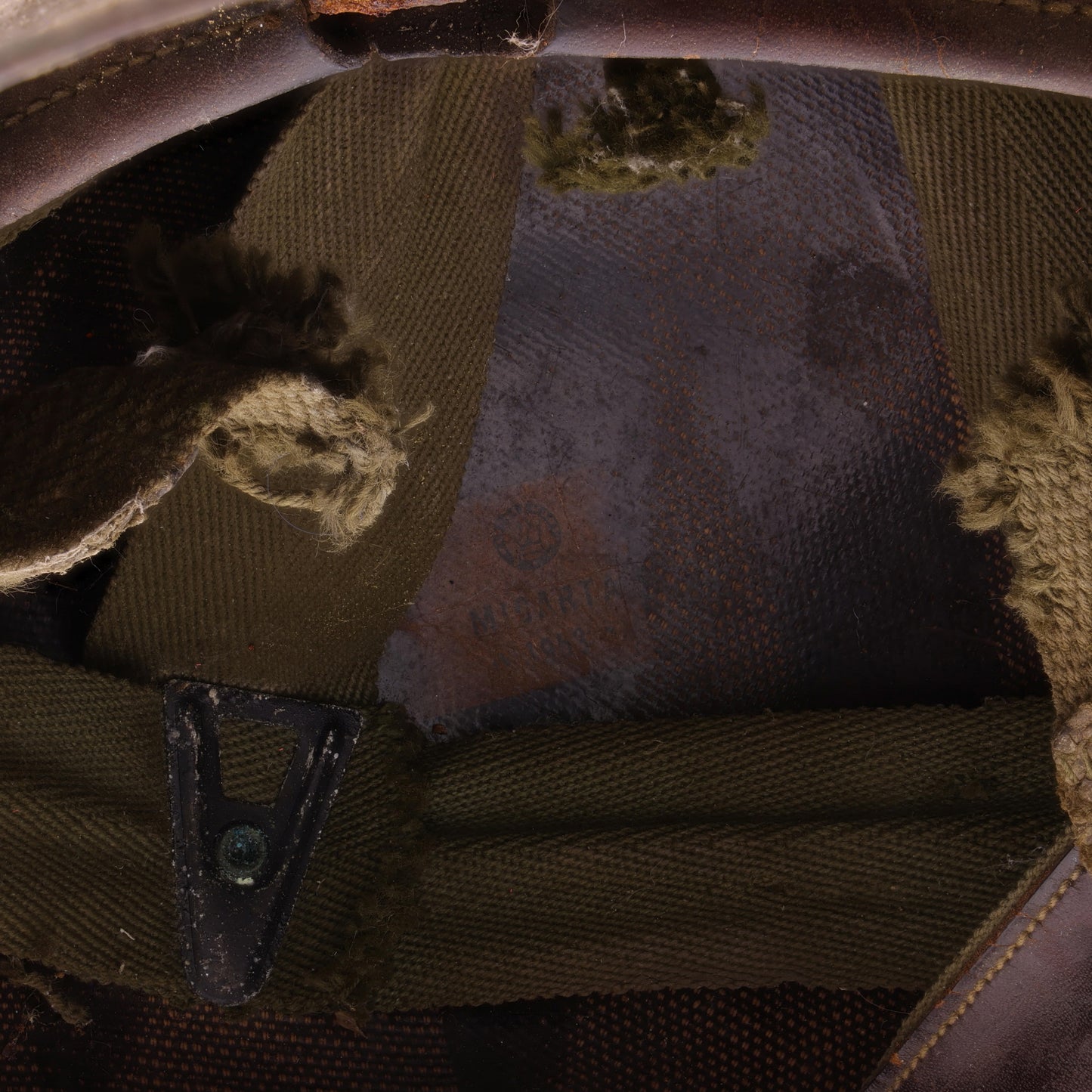 Korean War U.S. Westinghouse/Micarta M-1C Paratrooper Helmet Liner with Headband Identified to Robert J. Niles (1953)