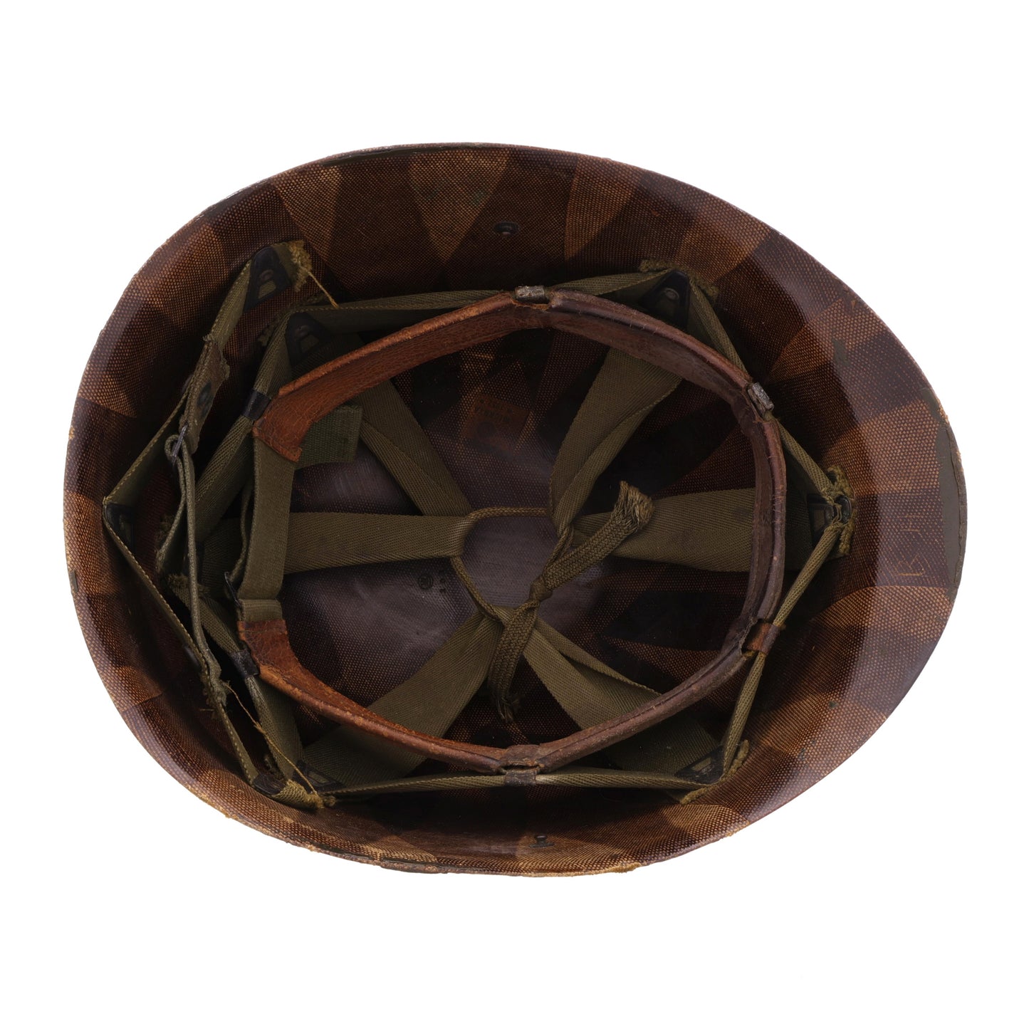 Korean War U.S. Westinghouse/Micarta M-1 Helmet Liner with Vietnam War Headband & Neckband (1952-61)