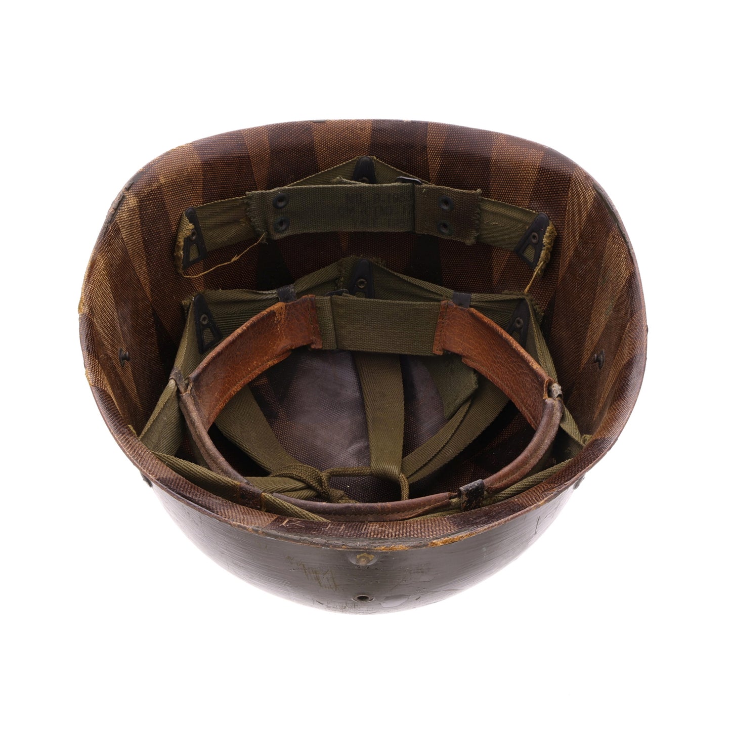 Korean War U.S. Westinghouse/Micarta M-1 Helmet Liner with Vietnam War Headband & Neckband (1952-61)