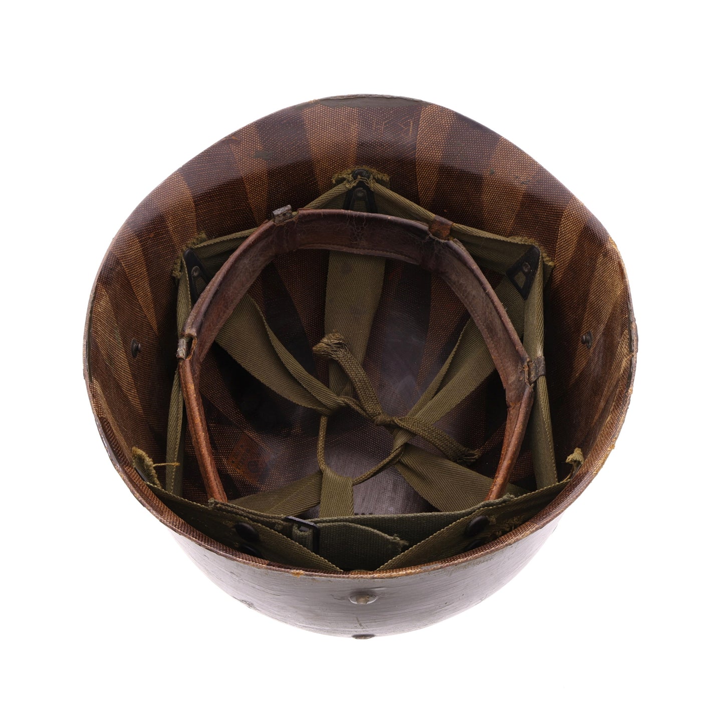 Korean War U.S. Westinghouse/Micarta M-1 Helmet Liner with Vietnam War Headband & Neckband (1952-61)