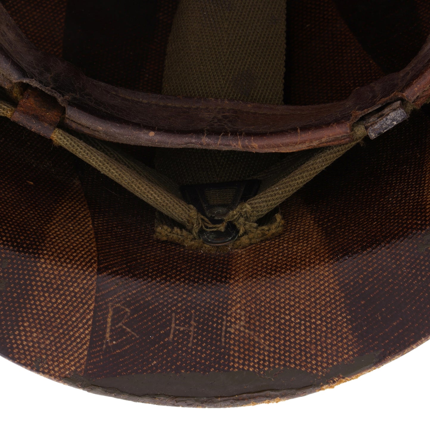 Korean War U.S. Westinghouse/Micarta M-1 Helmet Liner with Vietnam War Headband & Neckband (1952-61)