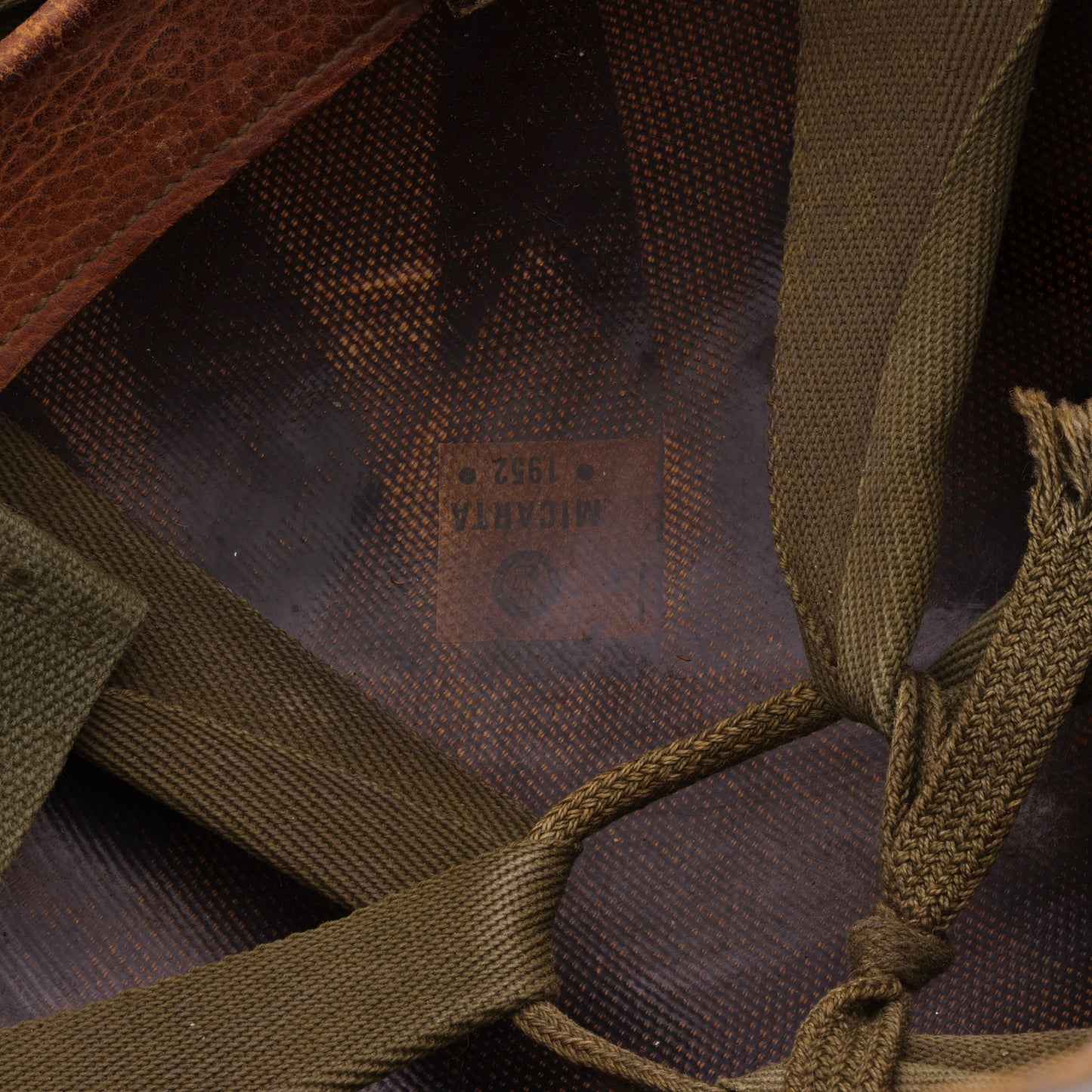 Korean War U.S. Westinghouse/Micarta M-1 Helmet Liner with Vietnam War Headband & Neckband (1952-61)