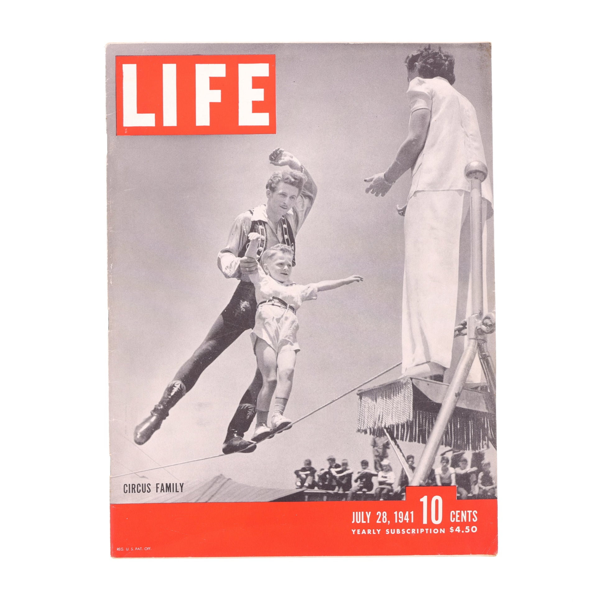 Vintage LIFE magazine cover featuring a circus family performance