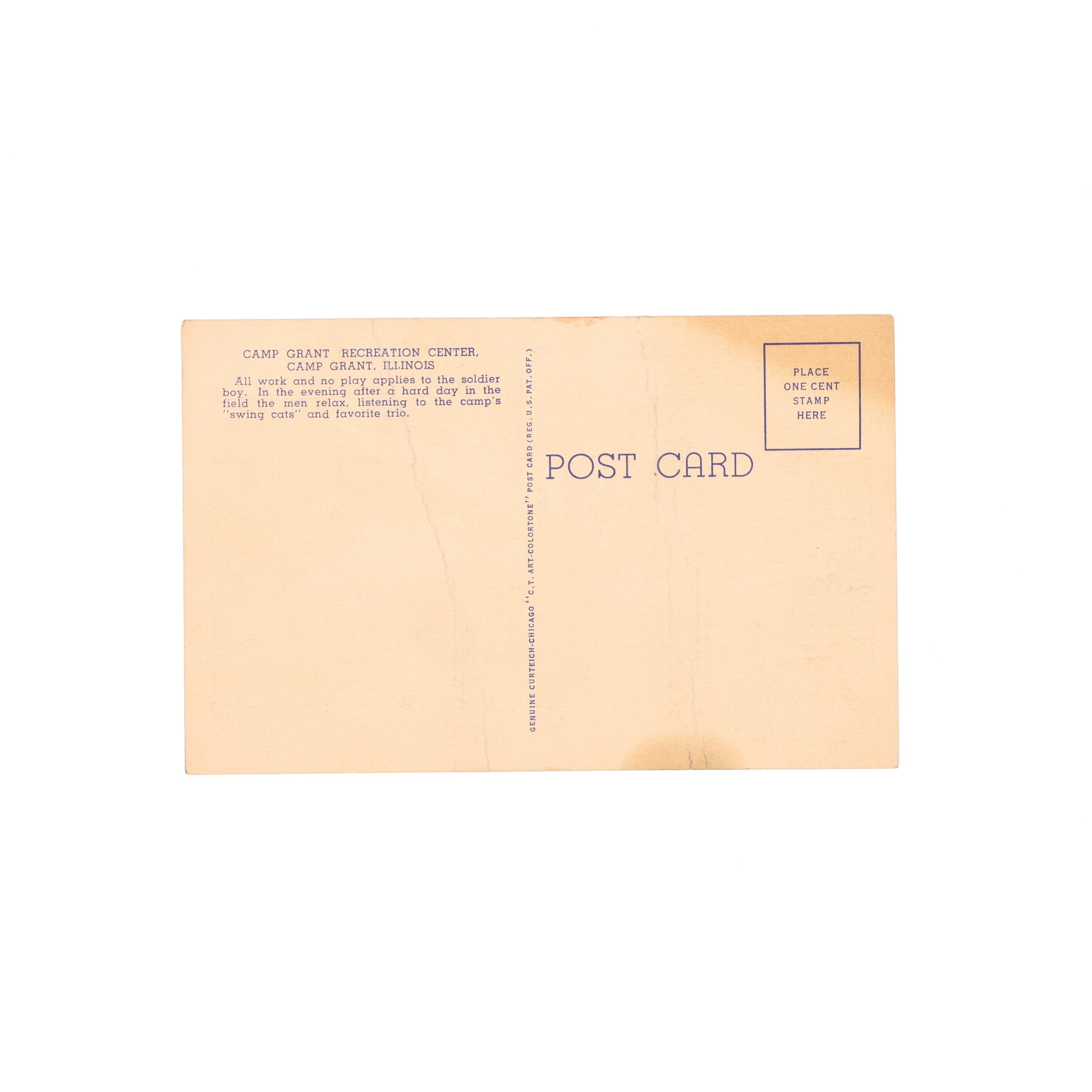 Lot of 7 WWII U.S. Camp Grant Post Cards