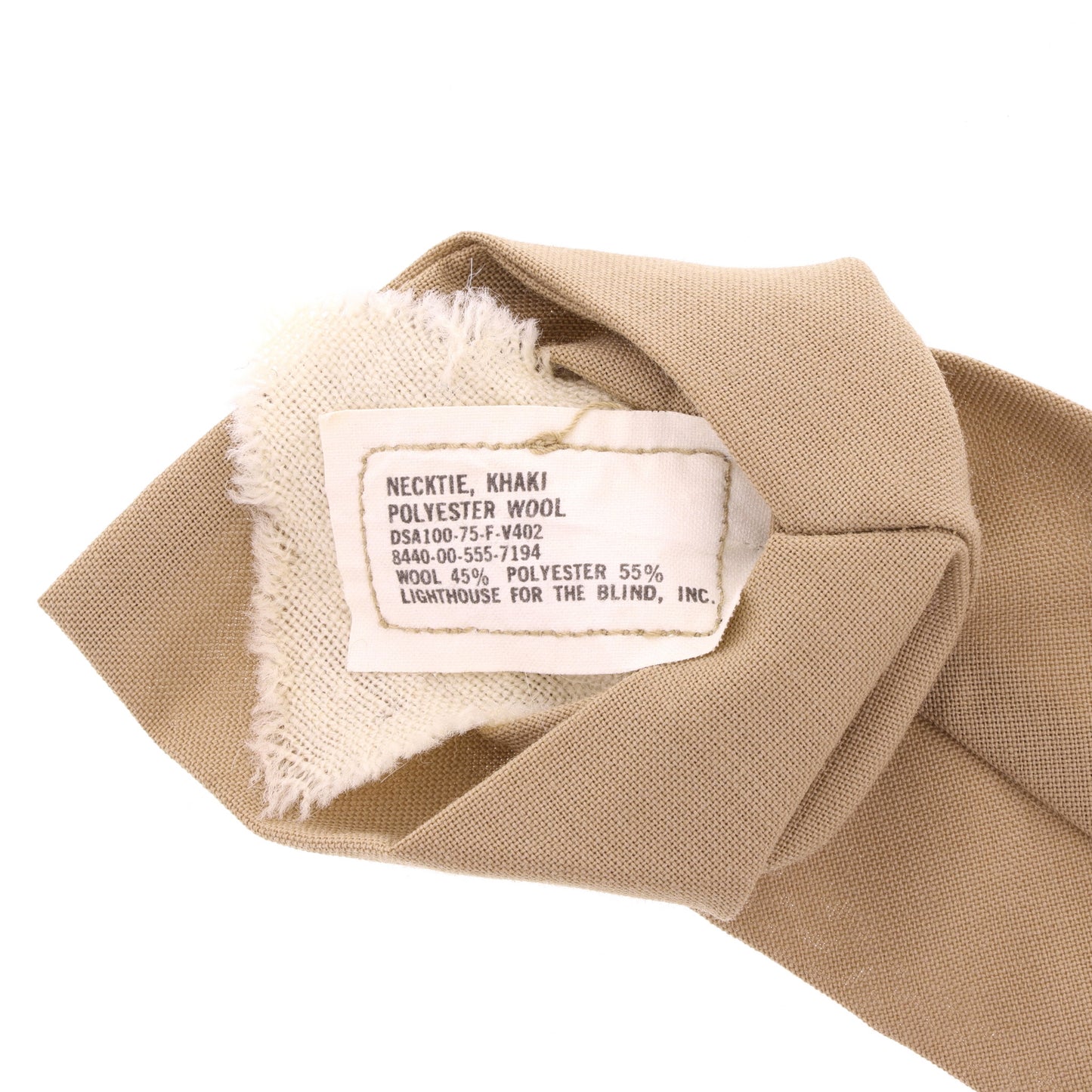 Vietnam War U.S. Army Uniform Khaki Necktie by Lighthouse for the Blind, Inc. (1975)