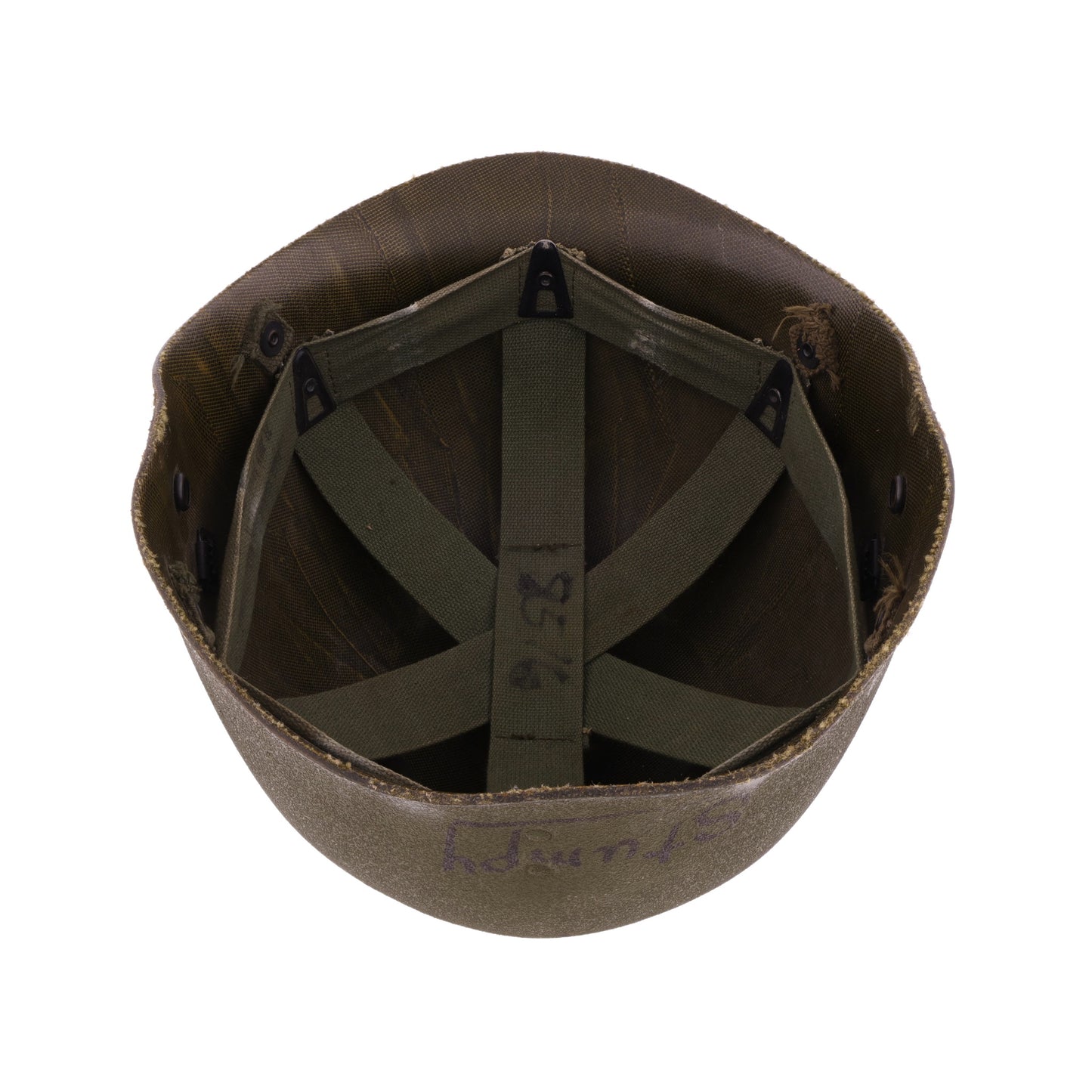 Vietnam War U.S. Firestone M-1C Paratrooper Helmet Liner Named to "Stumpy" (1967)