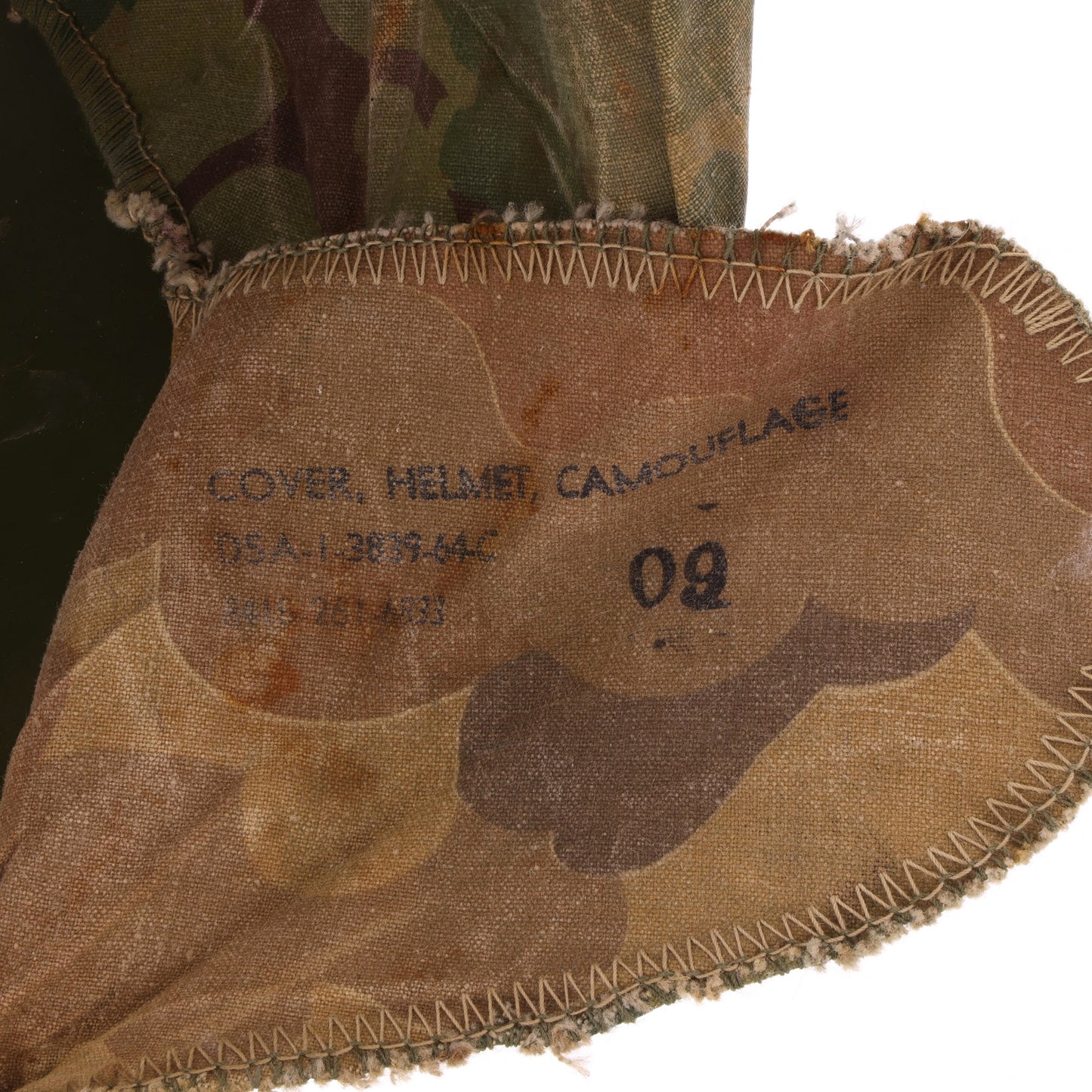 Original Vietnam War U.S. Ingersoll Swivel Loop M-1 Helmet & Liner Set with Camouflage Cover (1964-68) For Sale