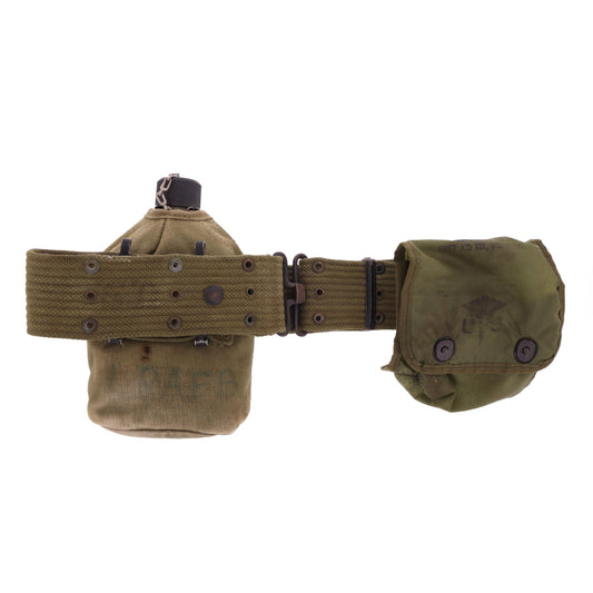 Vietnam War U.S. M1936 Pistol Belt, M1910 Canteen Set, & First Aid Pouch (1970)