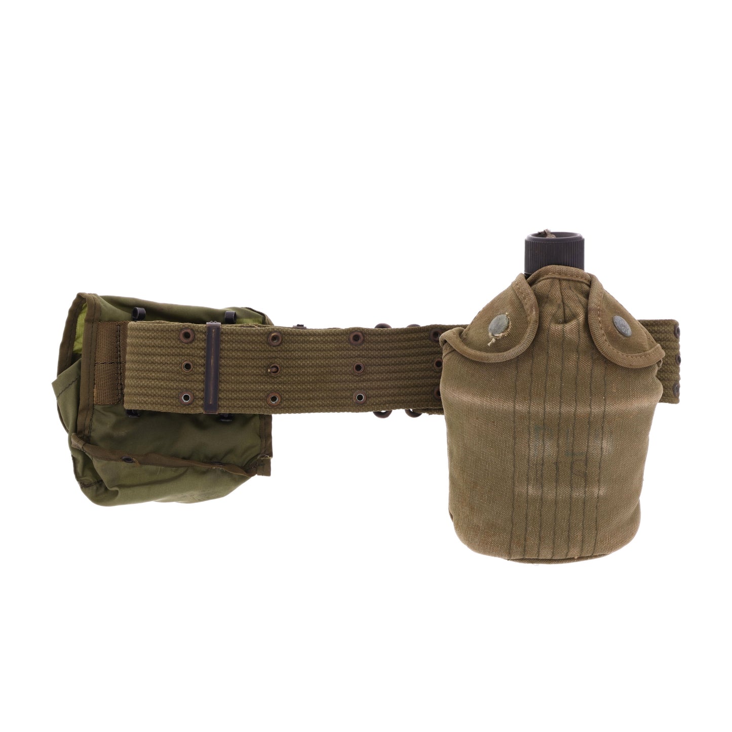 Vietnam War U.S. M1936 Pistol Belt, M1910 Canteen Set, & First Aid Pouch (1970)