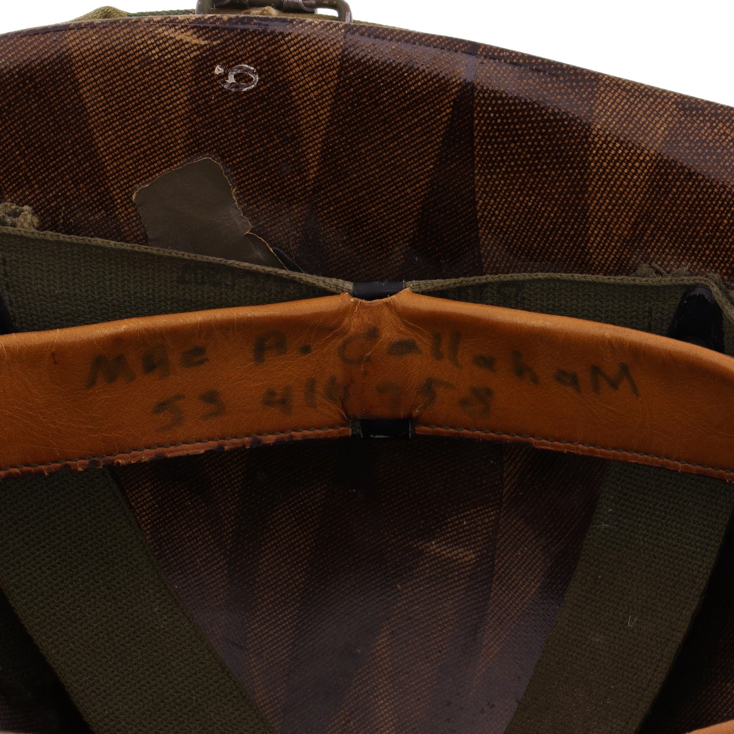 Vietnam War U.S. Ingersoll Swivel Loop M-1 Helmet & Liner Set with Camouflage Cover & Foliage Band (1963-68)