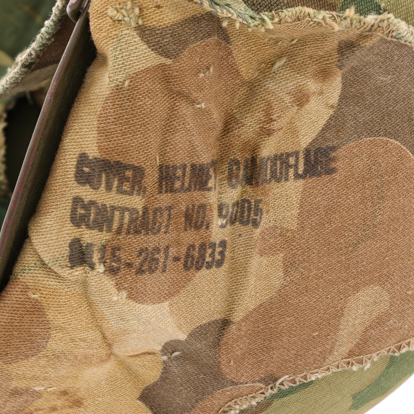 Vietnam War U.S. Ingersoll Swivel Loop M-1 Helmet & Liner Set with Camouflage Cover & Foliage Band (1963-68)