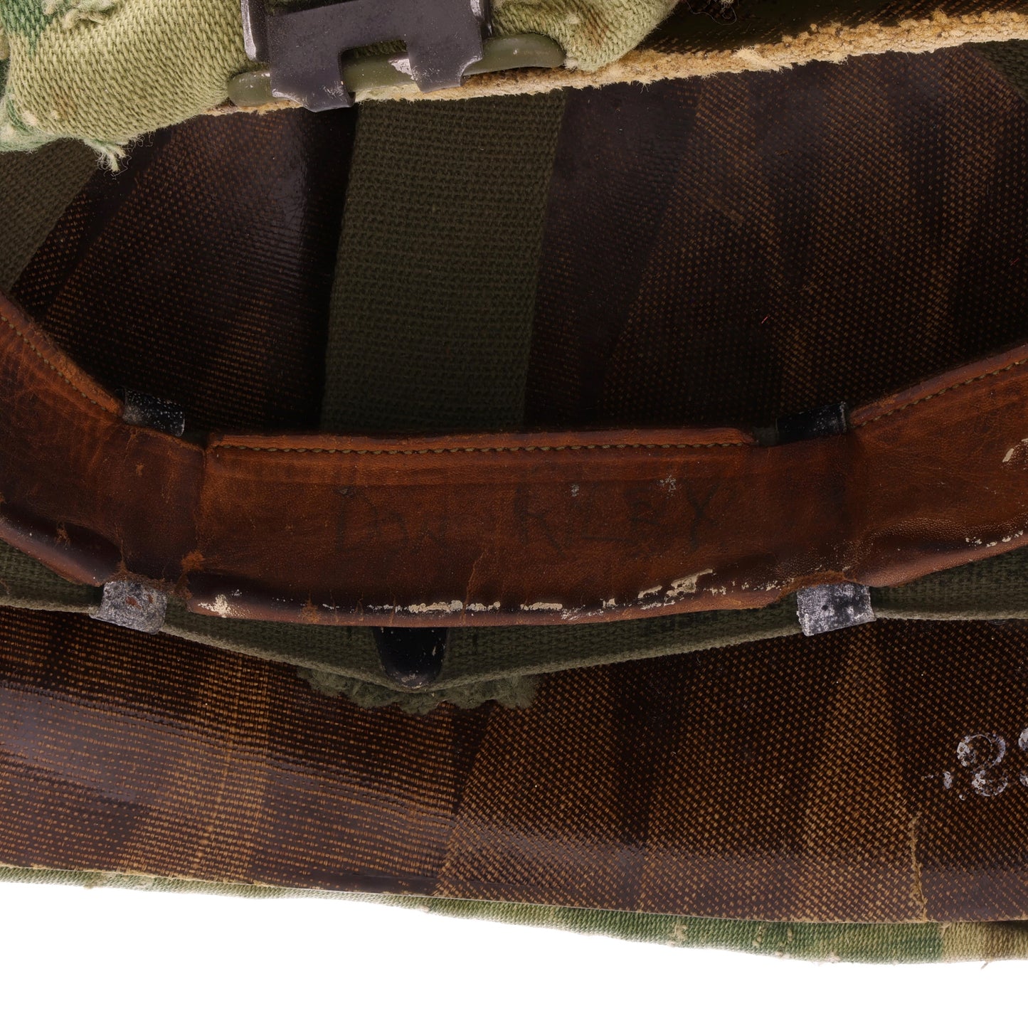 Vietnam War U.S. Ingersoll Swivel Loop M-1 Helmet & Liner Set with Camouflage Cover & Foliage Band (1964-68)