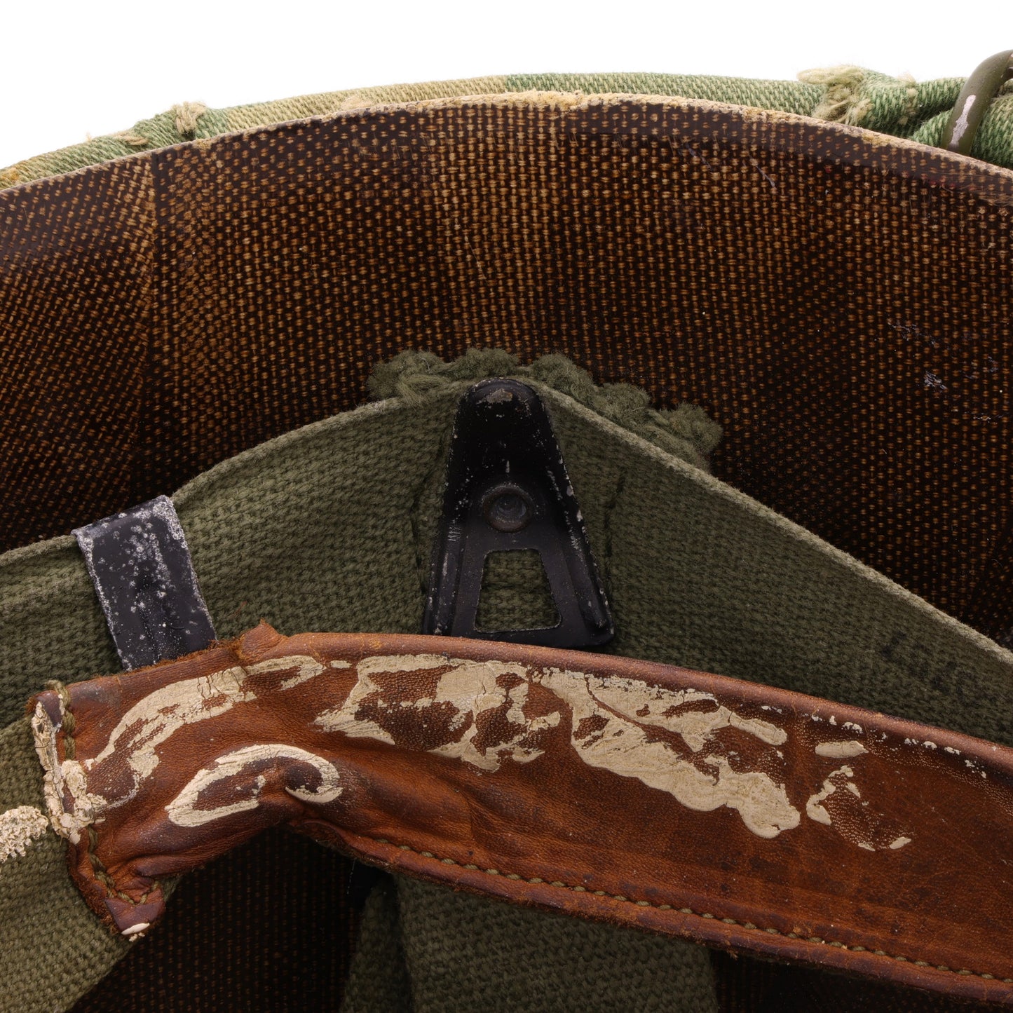 Vietnam War U.S. Ingersoll Swivel Loop M-1 Helmet & Liner Set with Camouflage Cover & Foliage Band (1964-68)