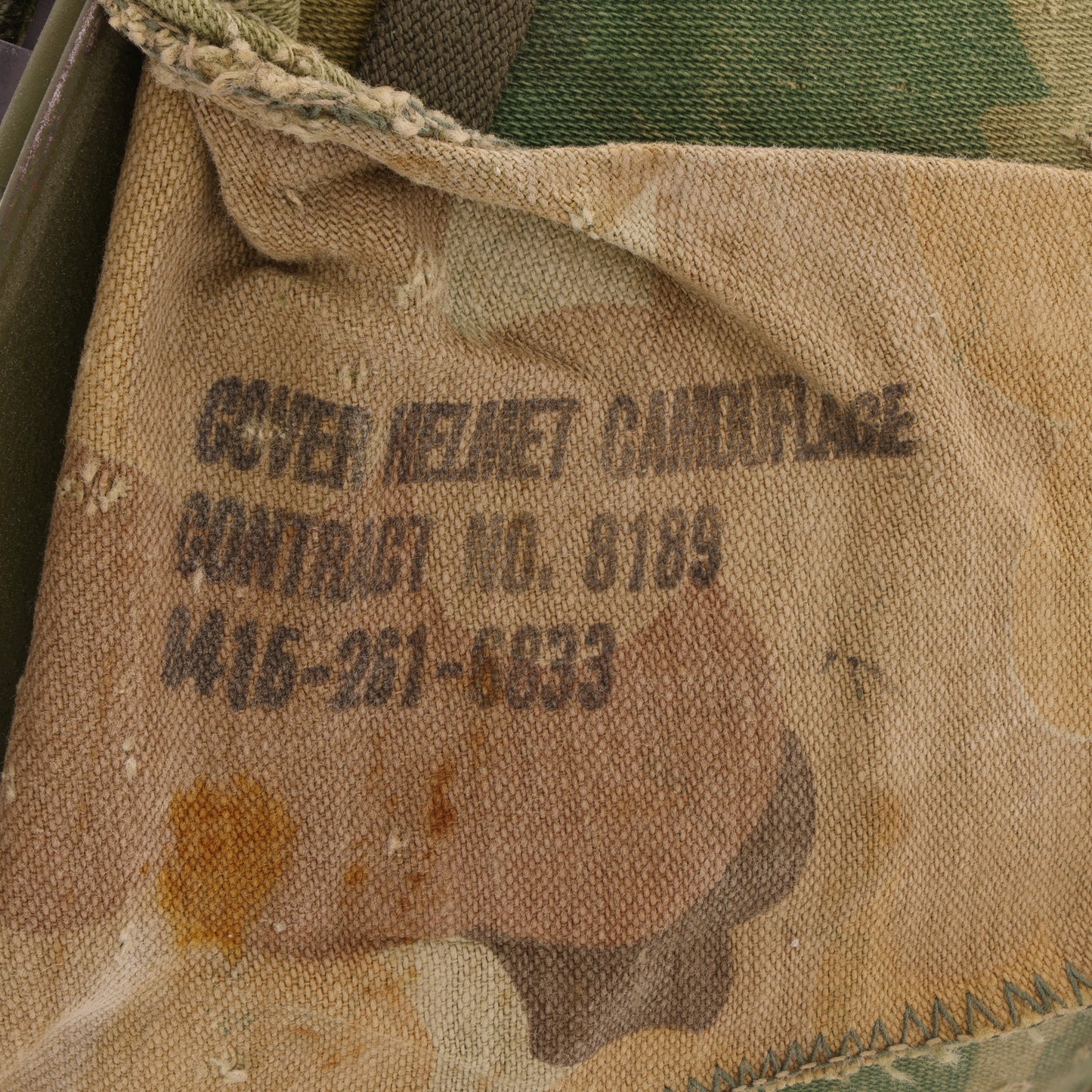 Vietnam War U.S. Ingersoll Swivel Loop M-1 Helmet & Liner Set with Camouflage Cover & Foliage Band (1964-68)