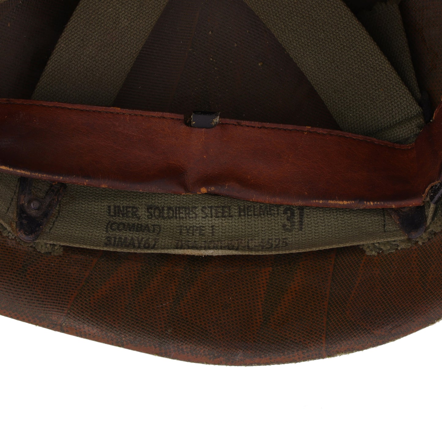 Vietnam War U.S. M-1 Helmet Liner with Pre-War "Sawtooth" Headband (1967)