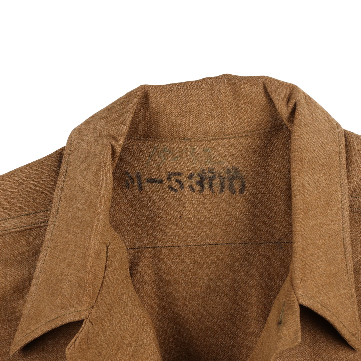 WWII U.S. Army 37th Infantry Division T/5's M37 Wool Service Shirt Marked with Laundry Number (Size 15 x 33)