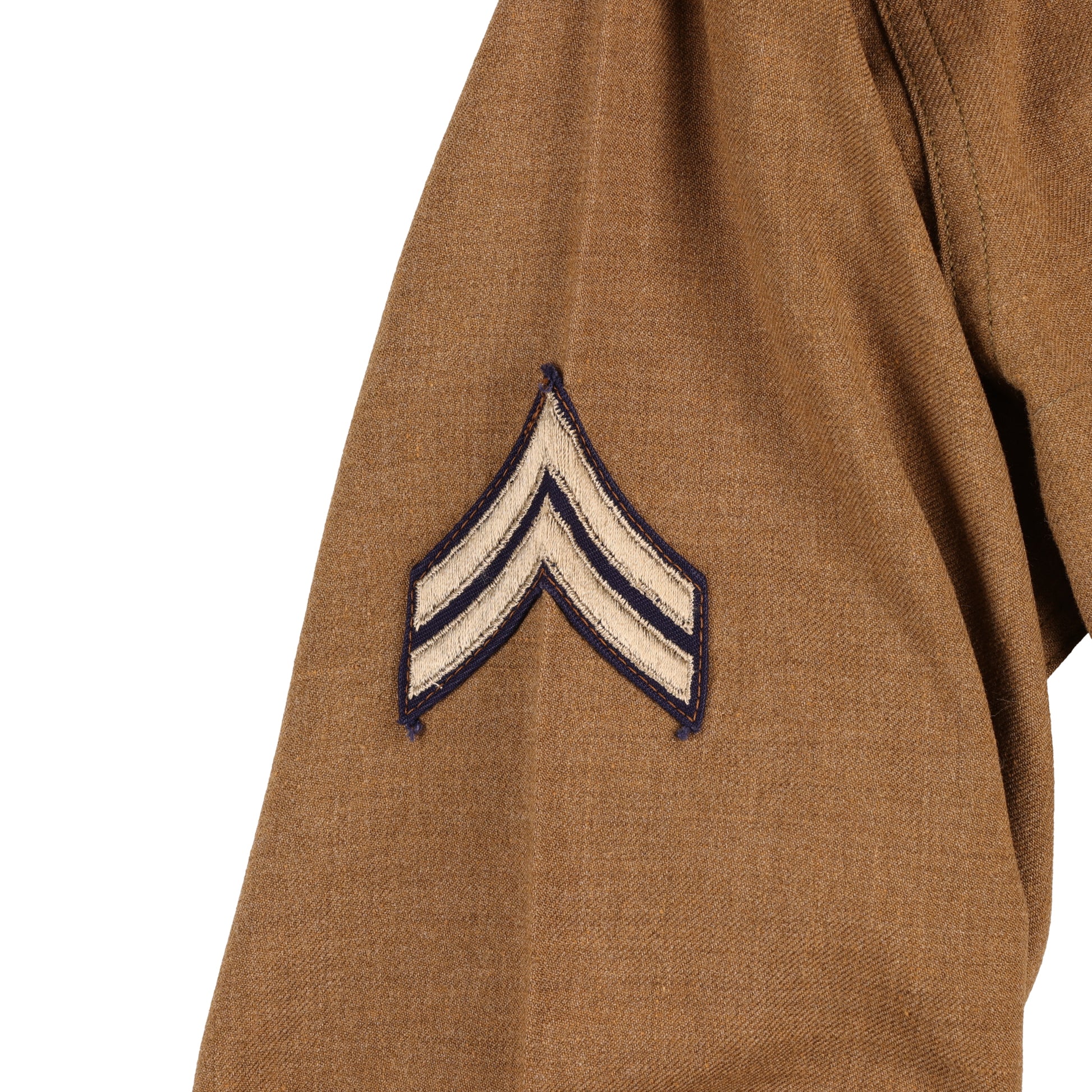 WWII U.S. Army 4th Infantry Division Corporal's M37 Wool Service Shirt with Gas Flap Marked with Laundry Numbers