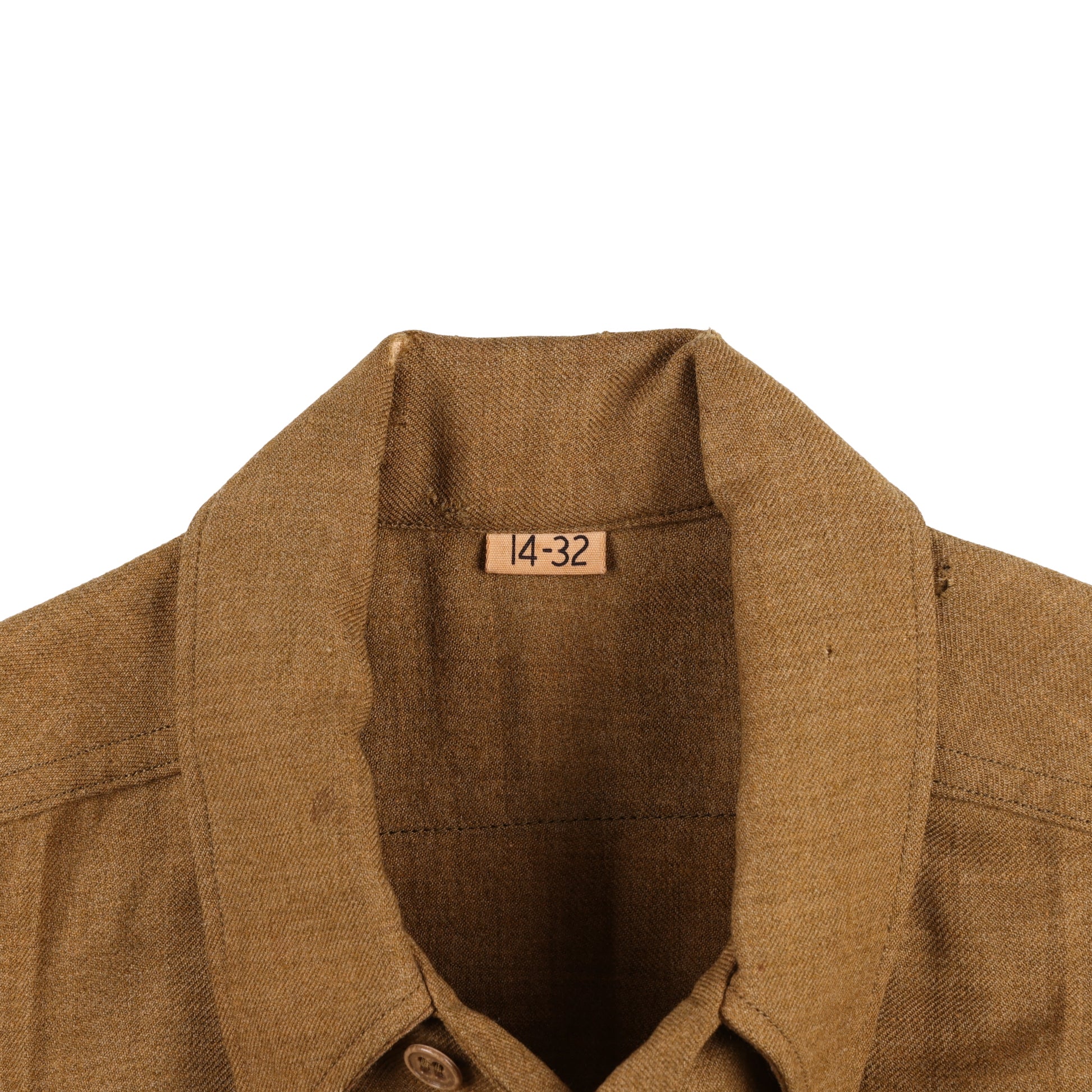 WWII U.S. Army Enlisted Man's M37 Wool Service Shirt by Dixie Mfg. Co., Inc. Size 14 x 32 (1944)