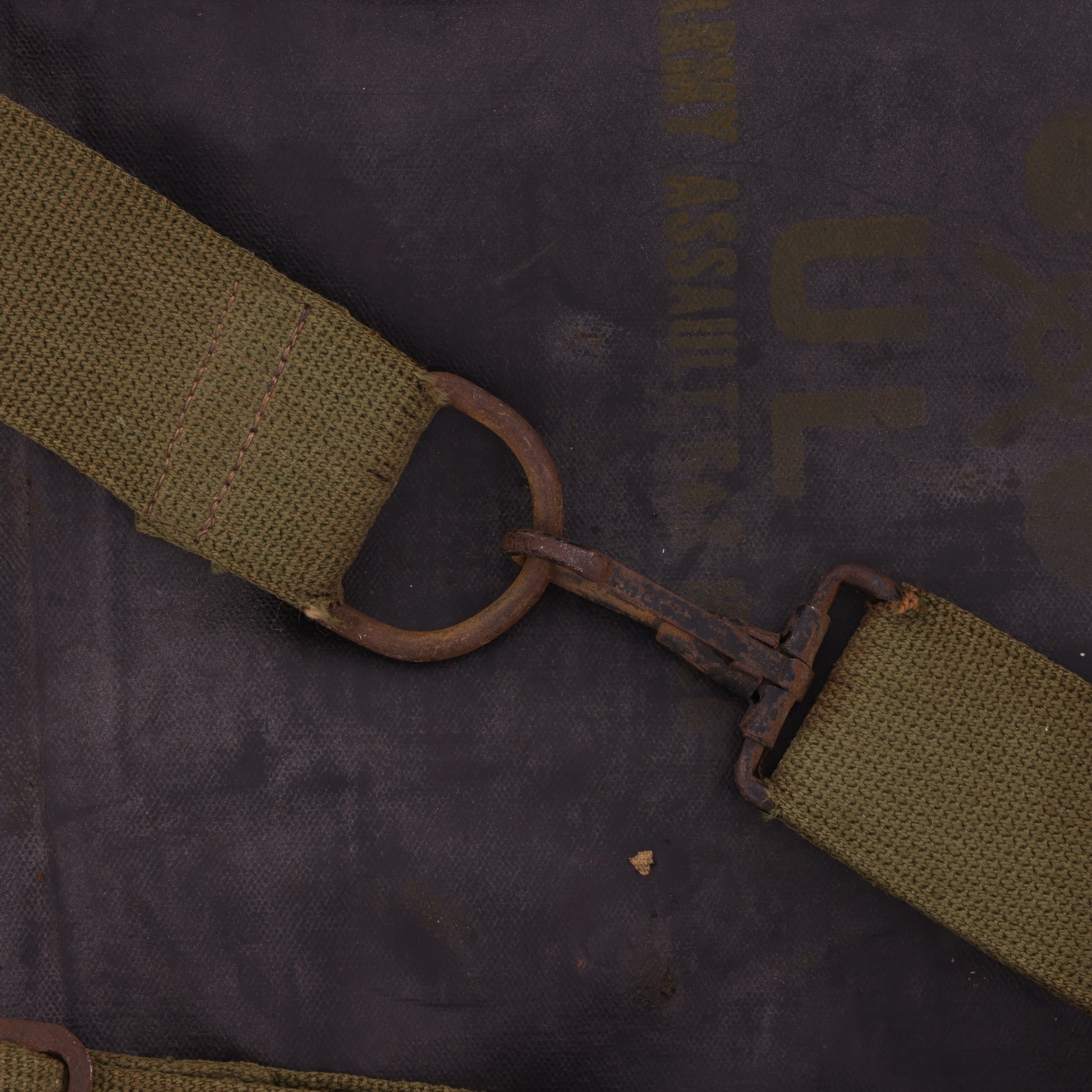 WWII U.S. Army M7 Rubberized Gas Mask Bag Used by D-Day Forces