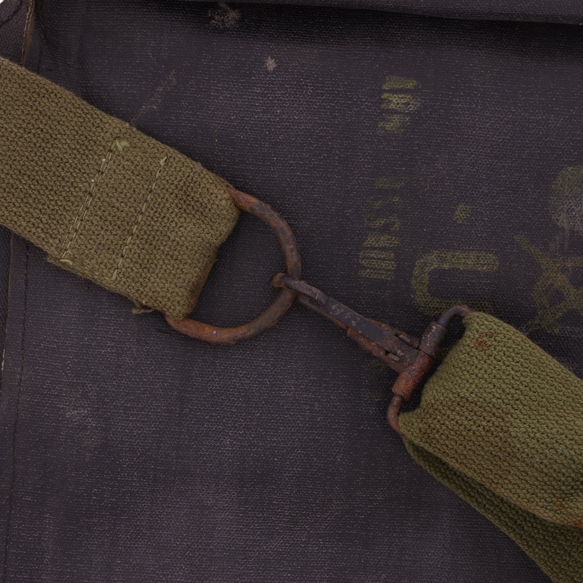 WWII U.S. Army M7 Rubberized Gas Mask Bag Used by D-Day Forces