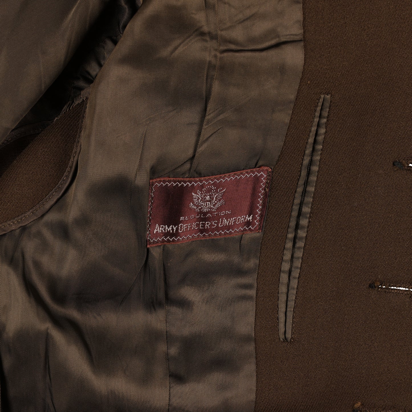 WWII U.S. Army Officer's Chocolate Wool Service Jacket by Phila. Q.M. Depot Named to "Wexler" Size 38R (1944)