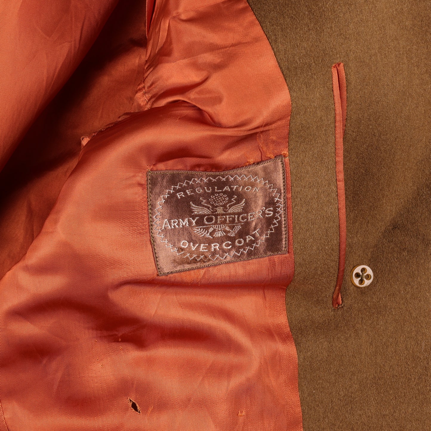 WWII U.S. Army Officer's Doeskin Wool Short Overcoat by Phila. Q.M. Depot Size 39R (1944)