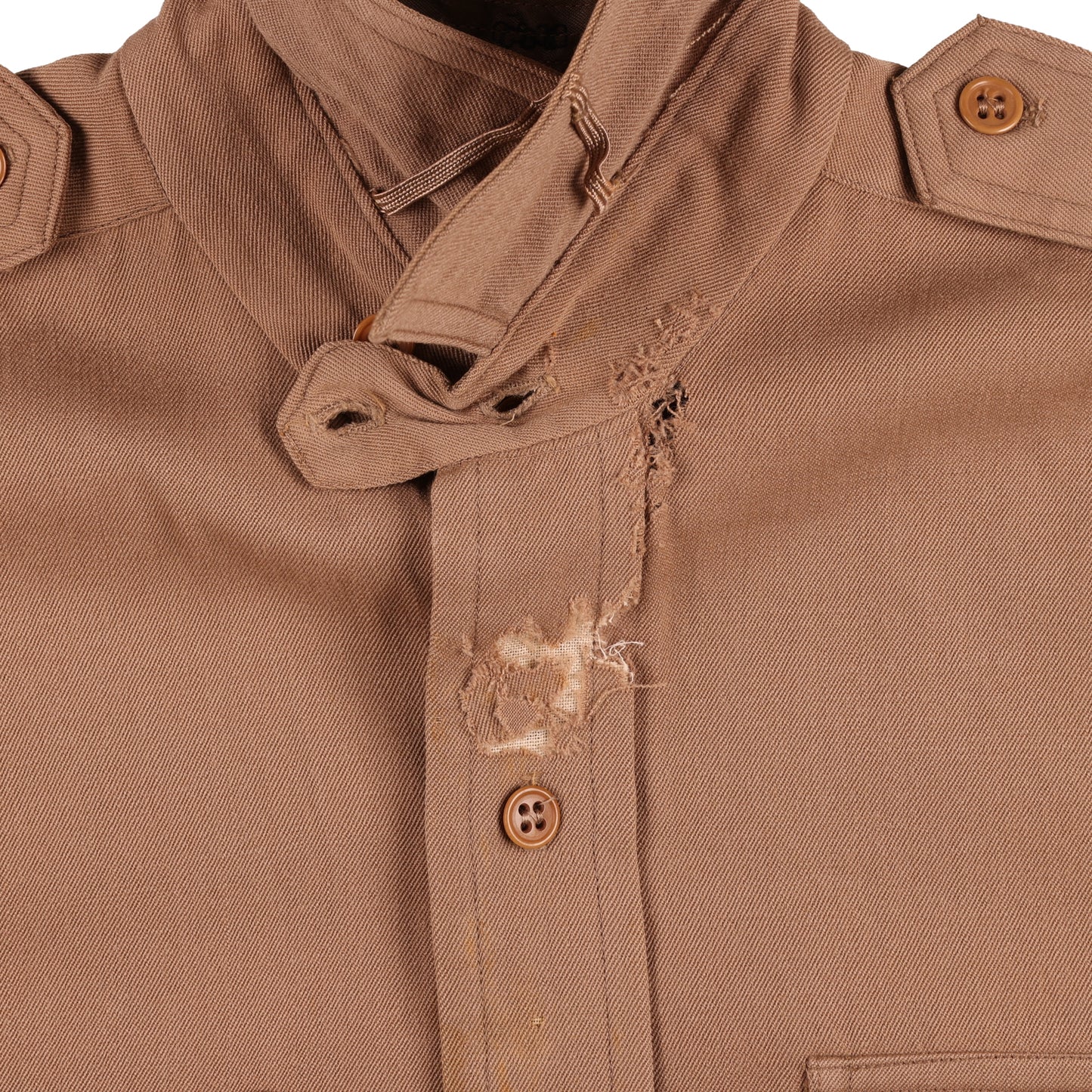 WWII U.S. Army Officer's Khaki Wool Service Shirt by Jackson Raymond Co., Inc. (Size 14 x 32)