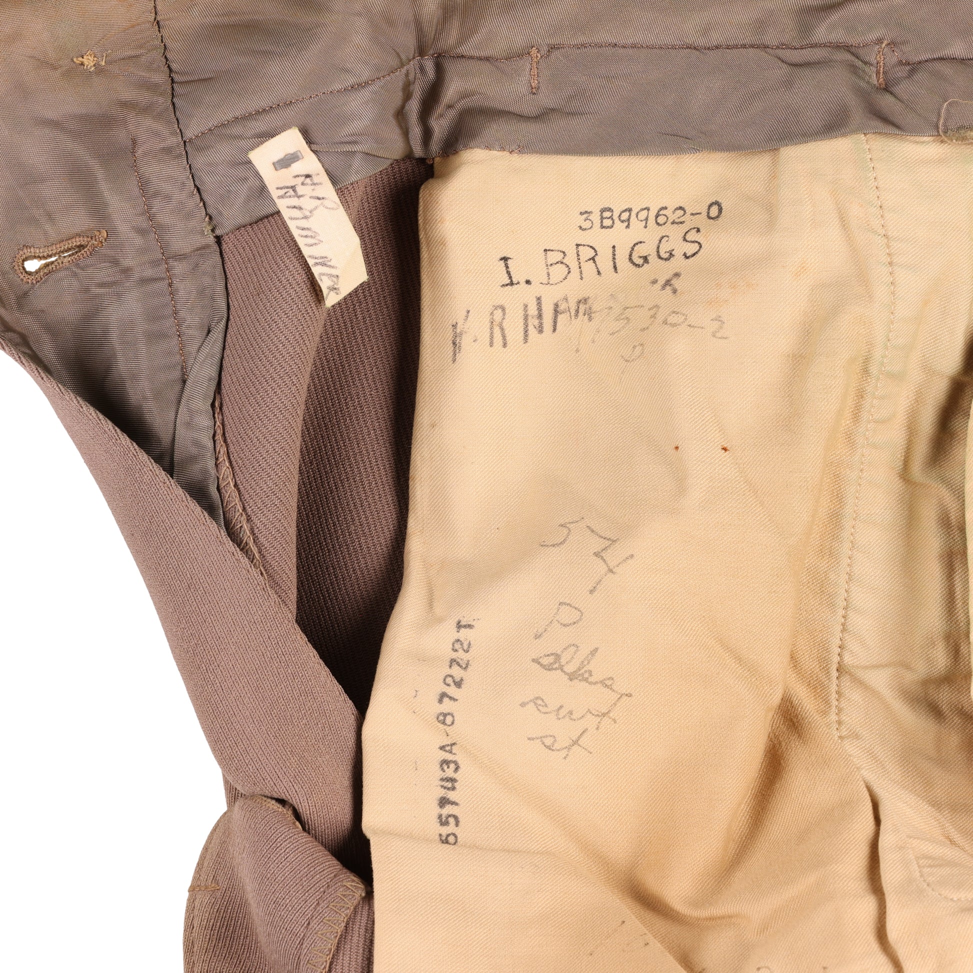 WWII U.S. Army Officer's Pink Wool Service Trousers Named to "H. R. Hamner" & "I. Briggs"